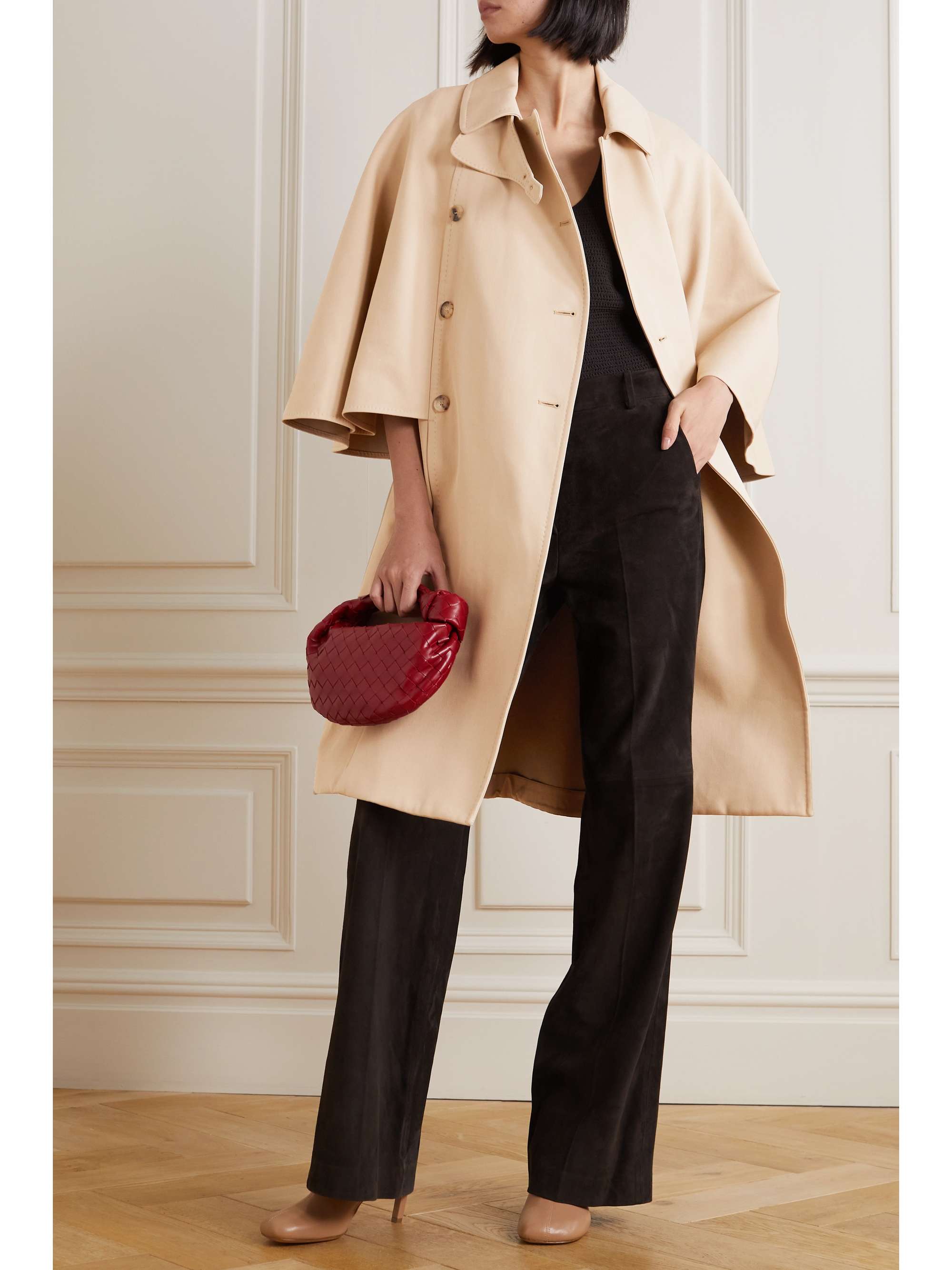 MAX MARA Jader cape-effect cotton-gabardine trench coat