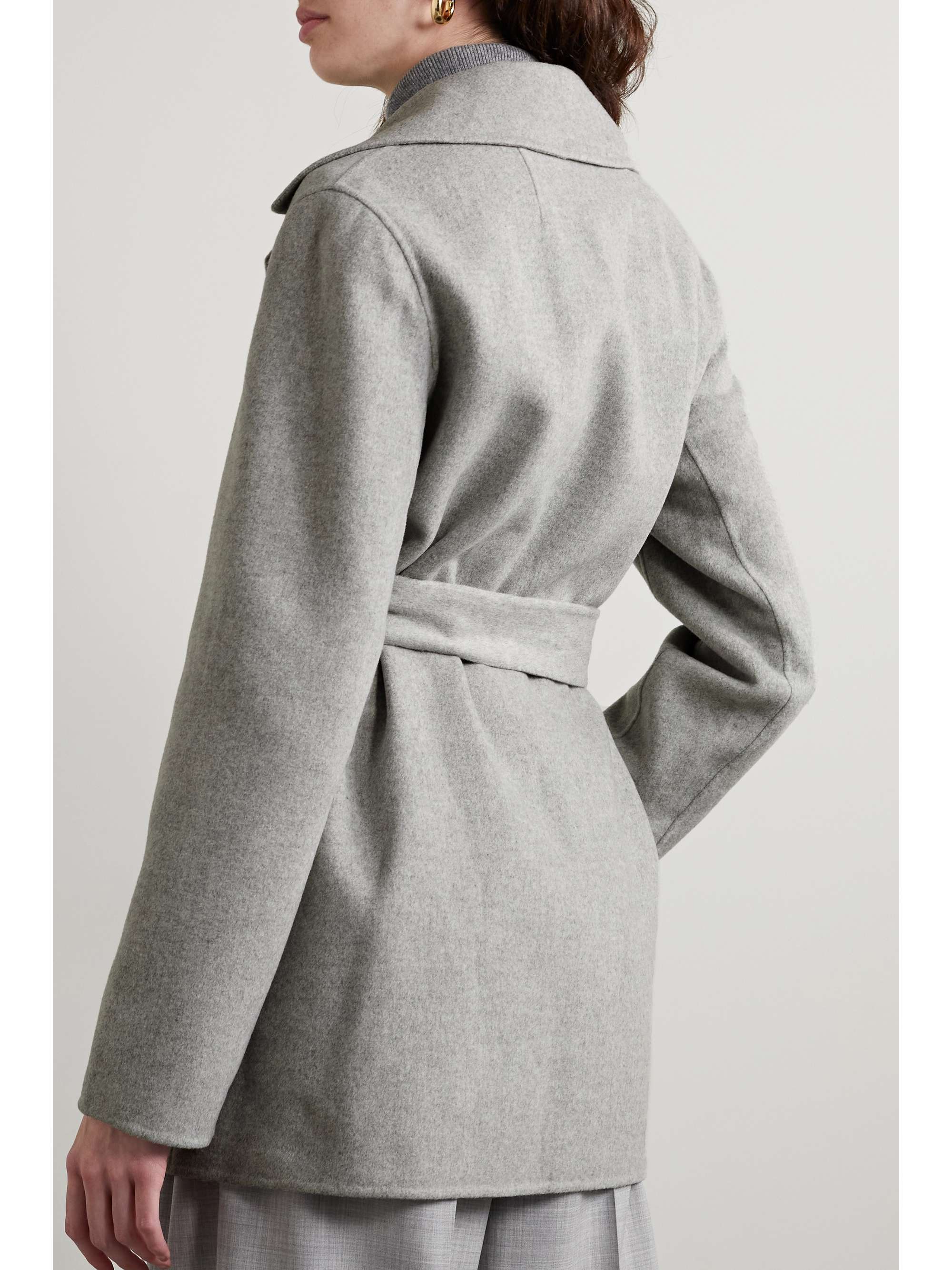 Gray Belted wool and cashmere-blend 