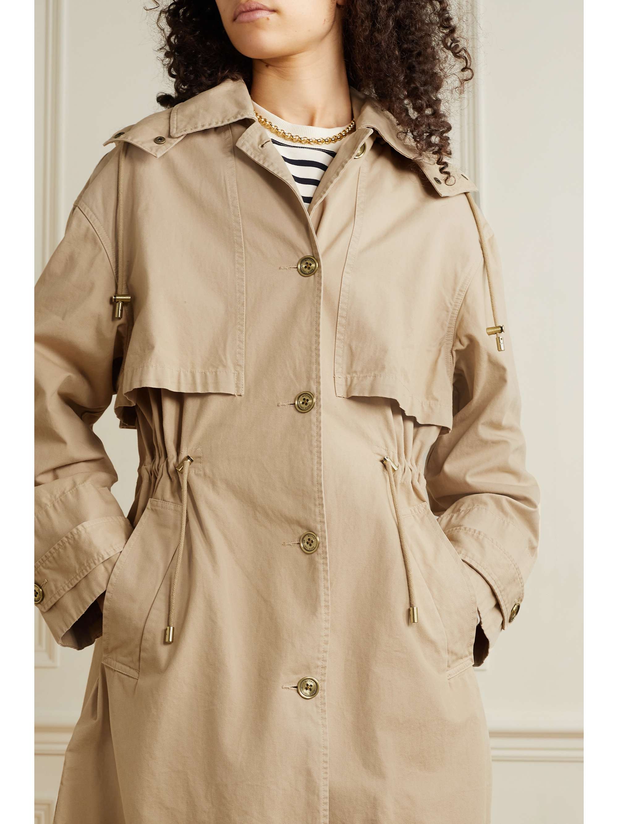 Michael Michael Kors Hooded Cotton Canvas Trench Coat Net A Porter