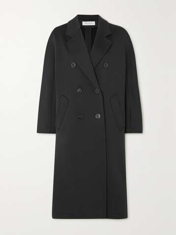 막스마라 마담2 더블 코트 - 블랙 Max Mara Madame2 double-breasted woven coat