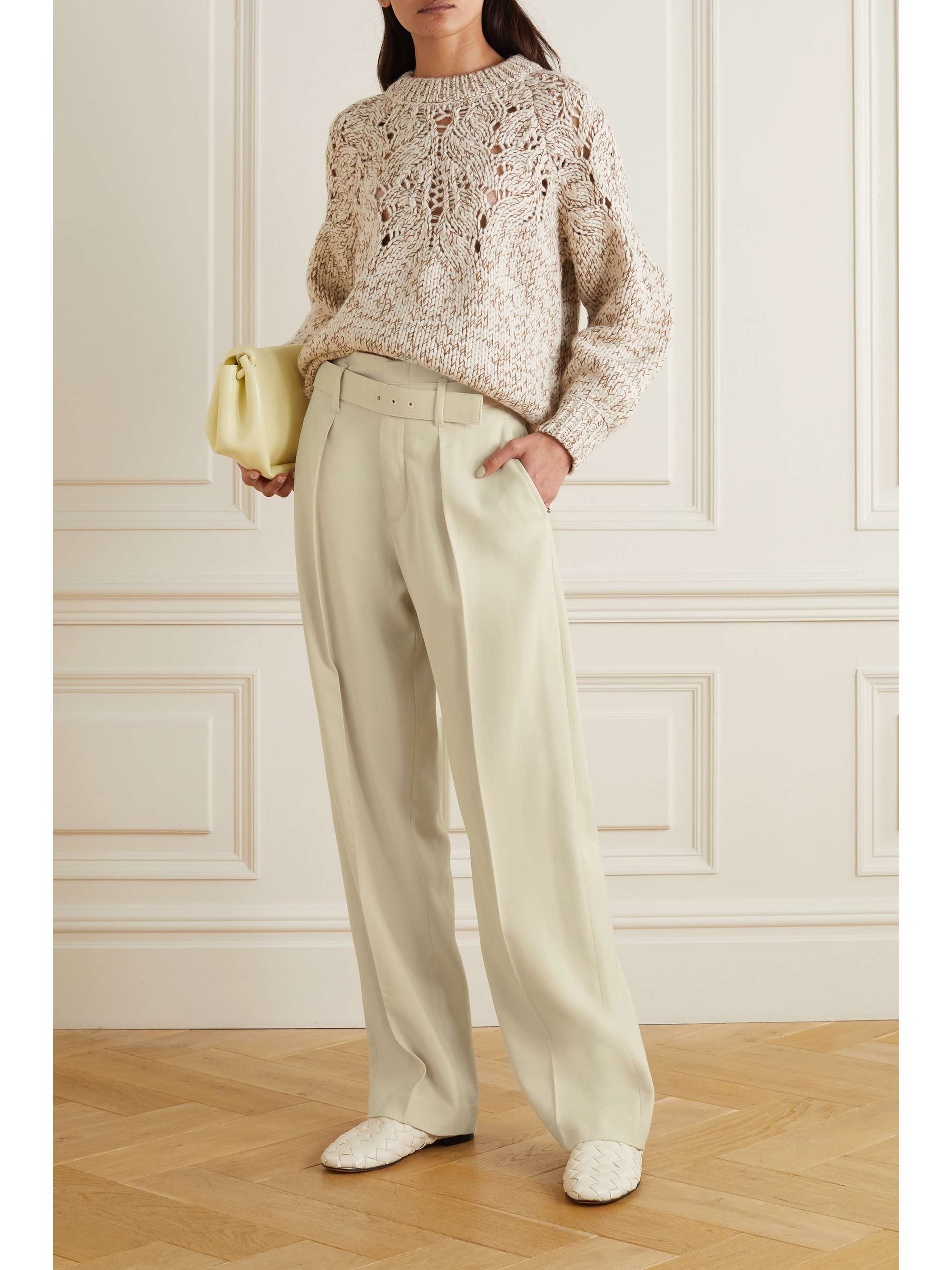 BRUNELLO CUCINELLI Belted twill straight-leg pants