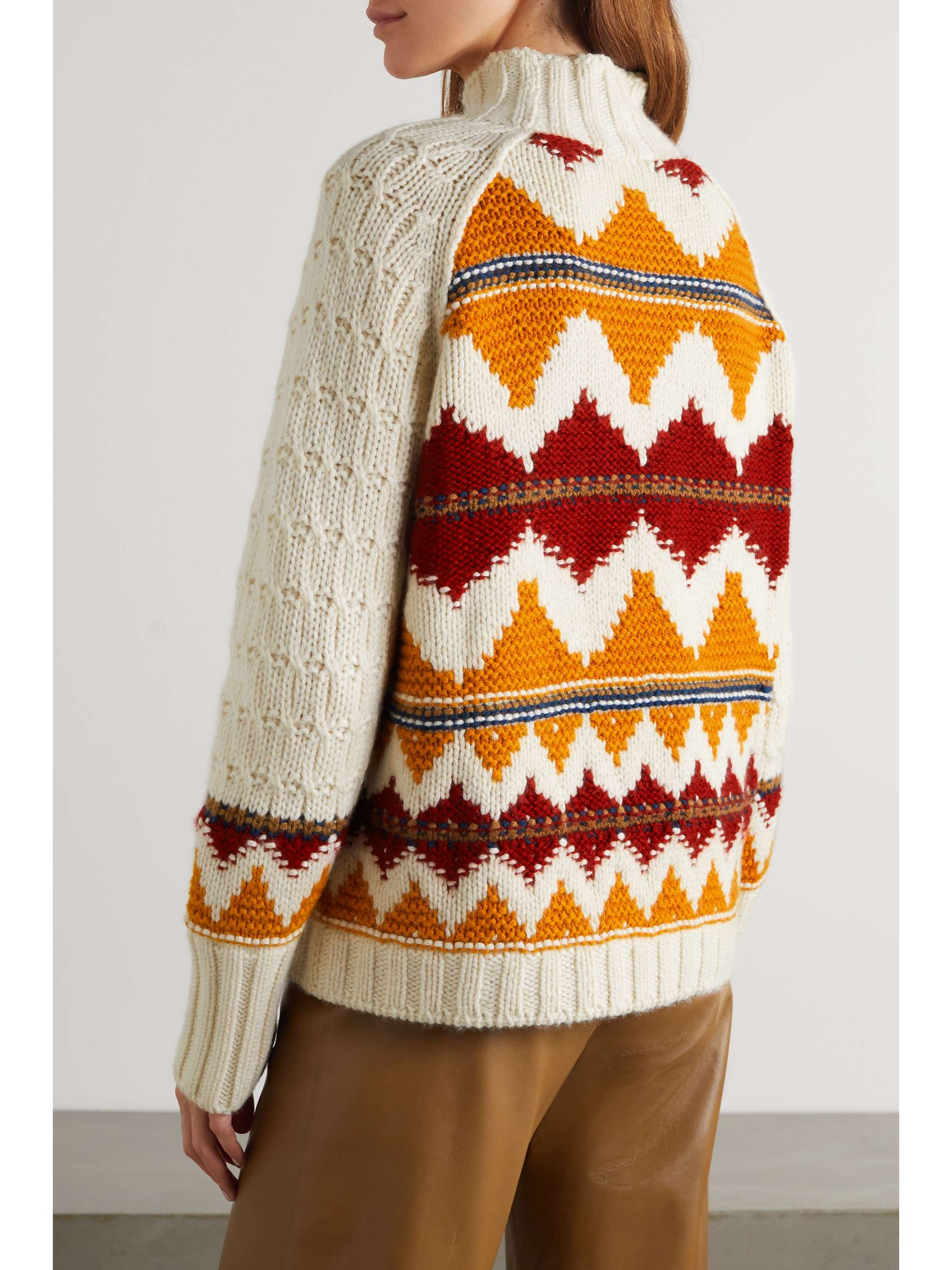 LORO PIANA Achillea jacquard-knit cashmere turtleneck sweater