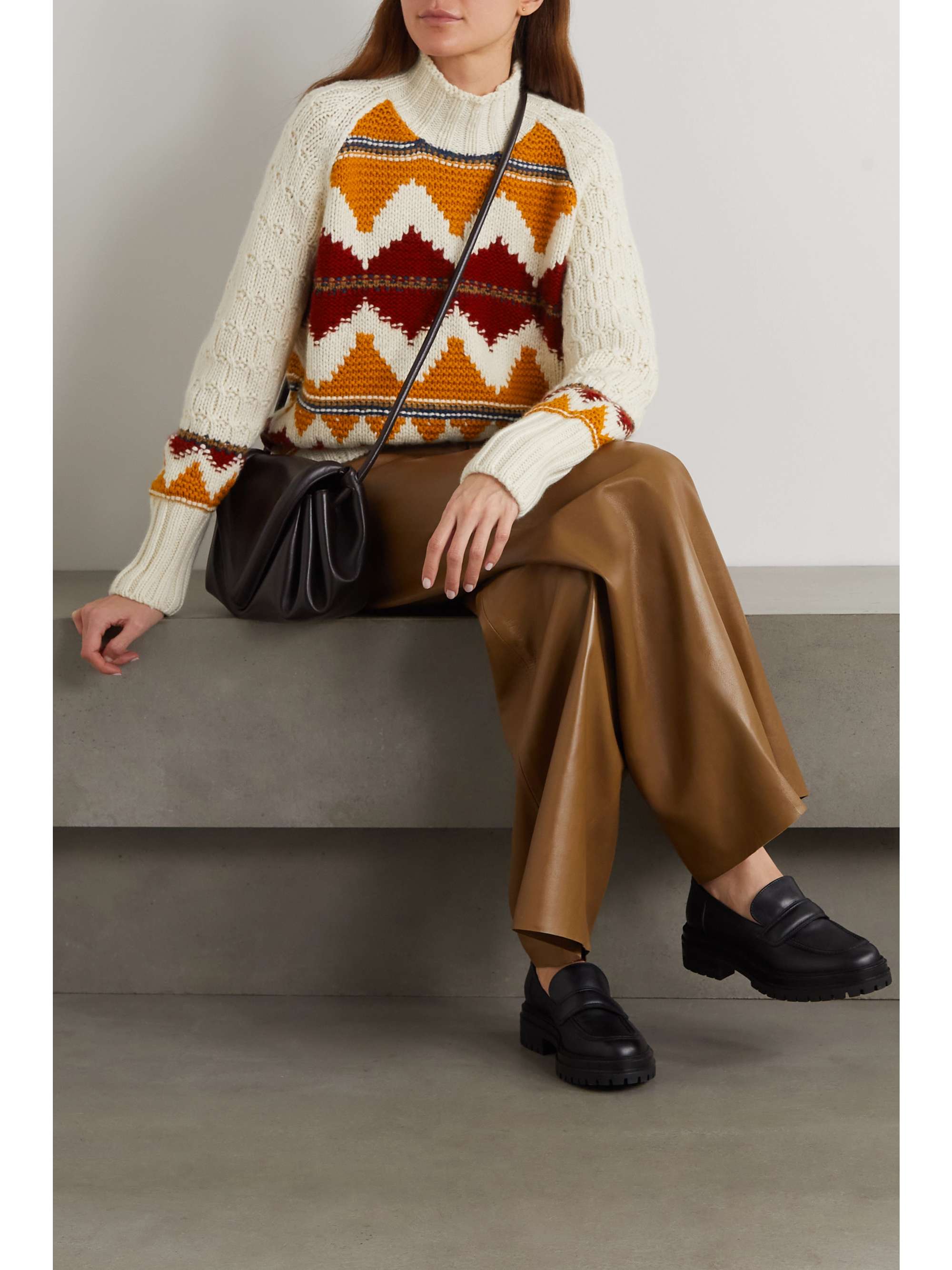 LORO PIANA Achillea jacquard-knit cashmere turtleneck sweater