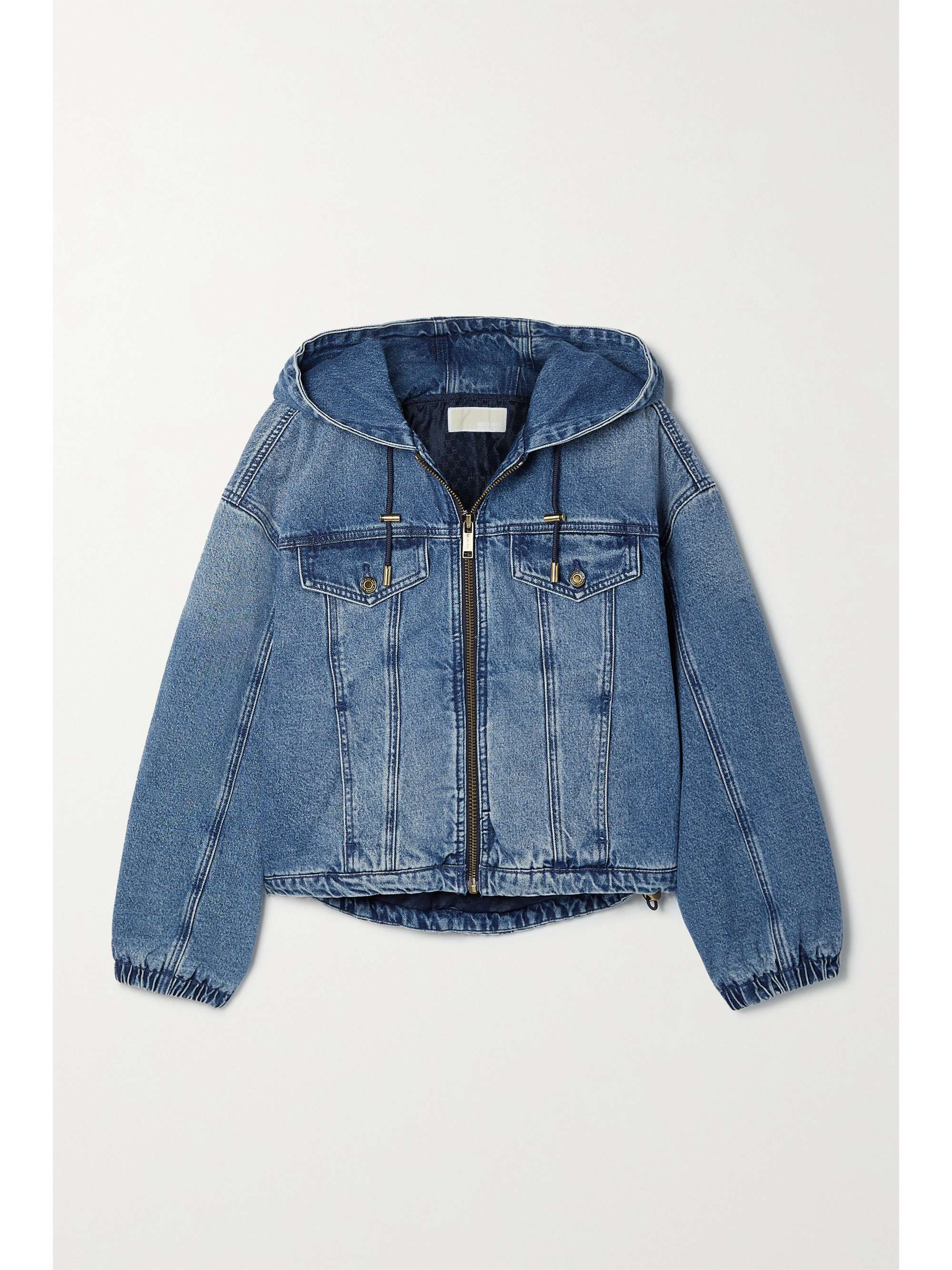 MICHAEL MICHAEL KORS Hooded padded denim bomber jacket | NET-A-PORTER