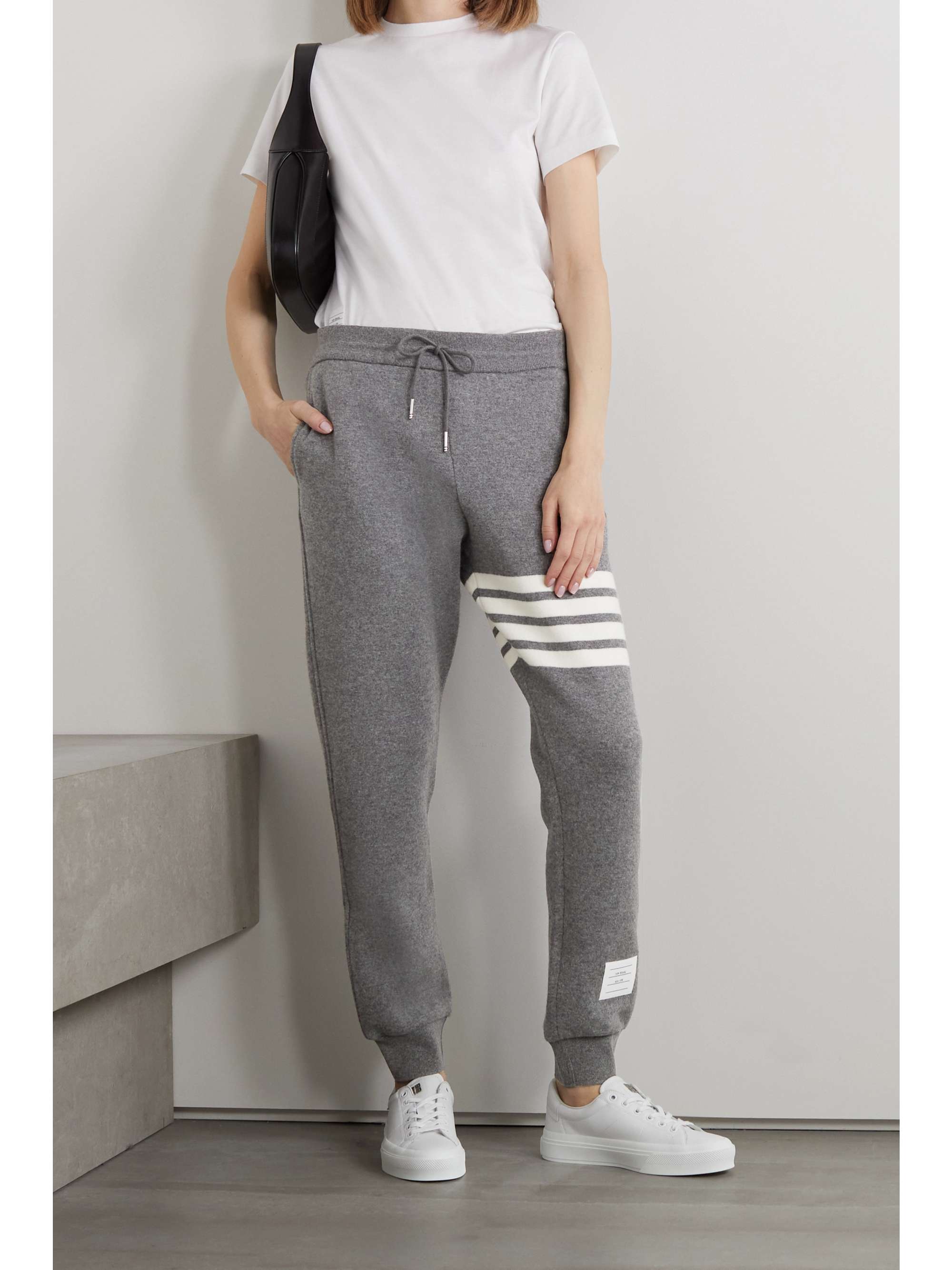 THOM BROWNE Striped cashmere-blend track pants | NET-A-PORTER