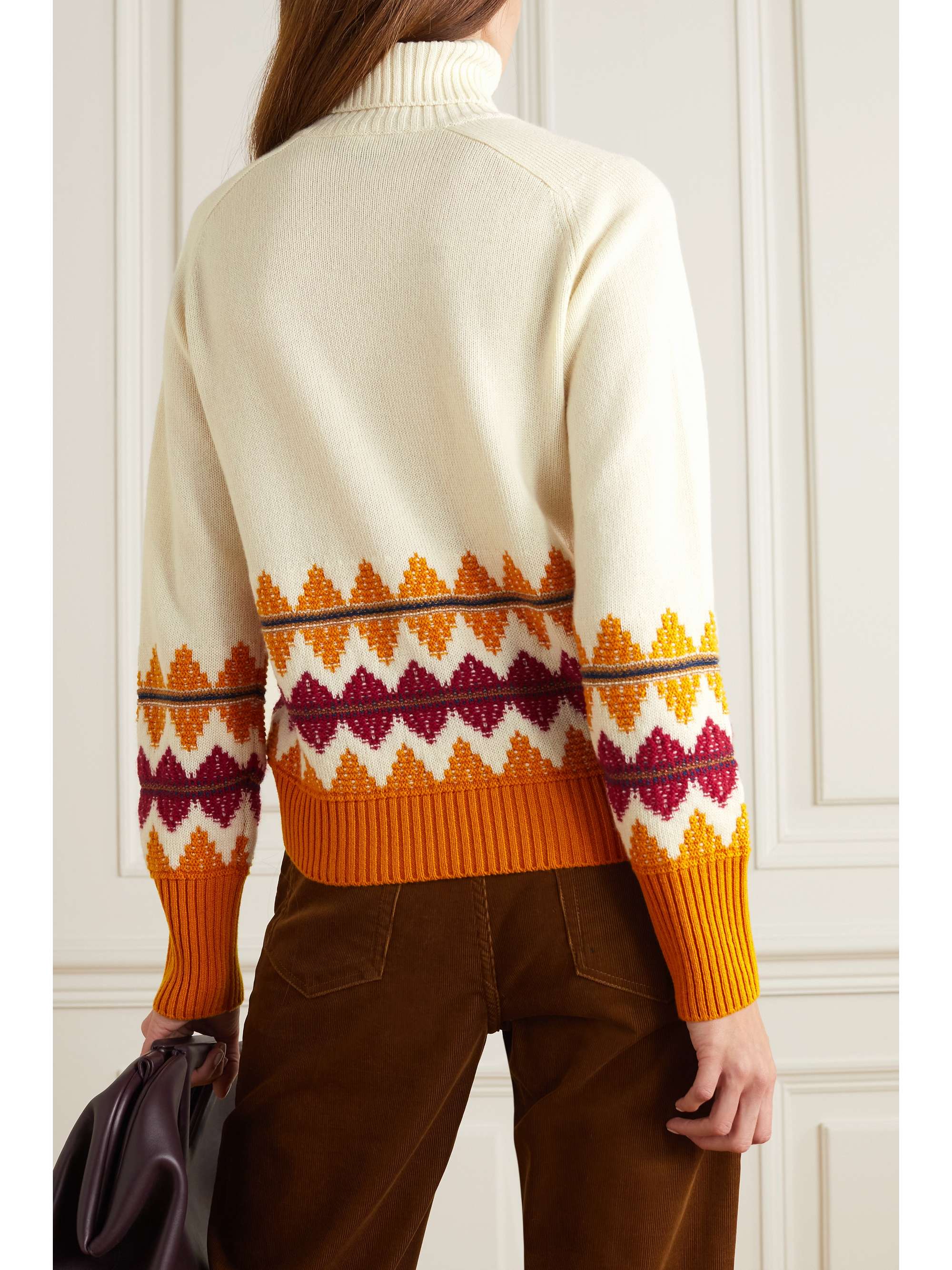 LORO PIANA Eufrasia jacquard-knit cashmere turtleneck sweater