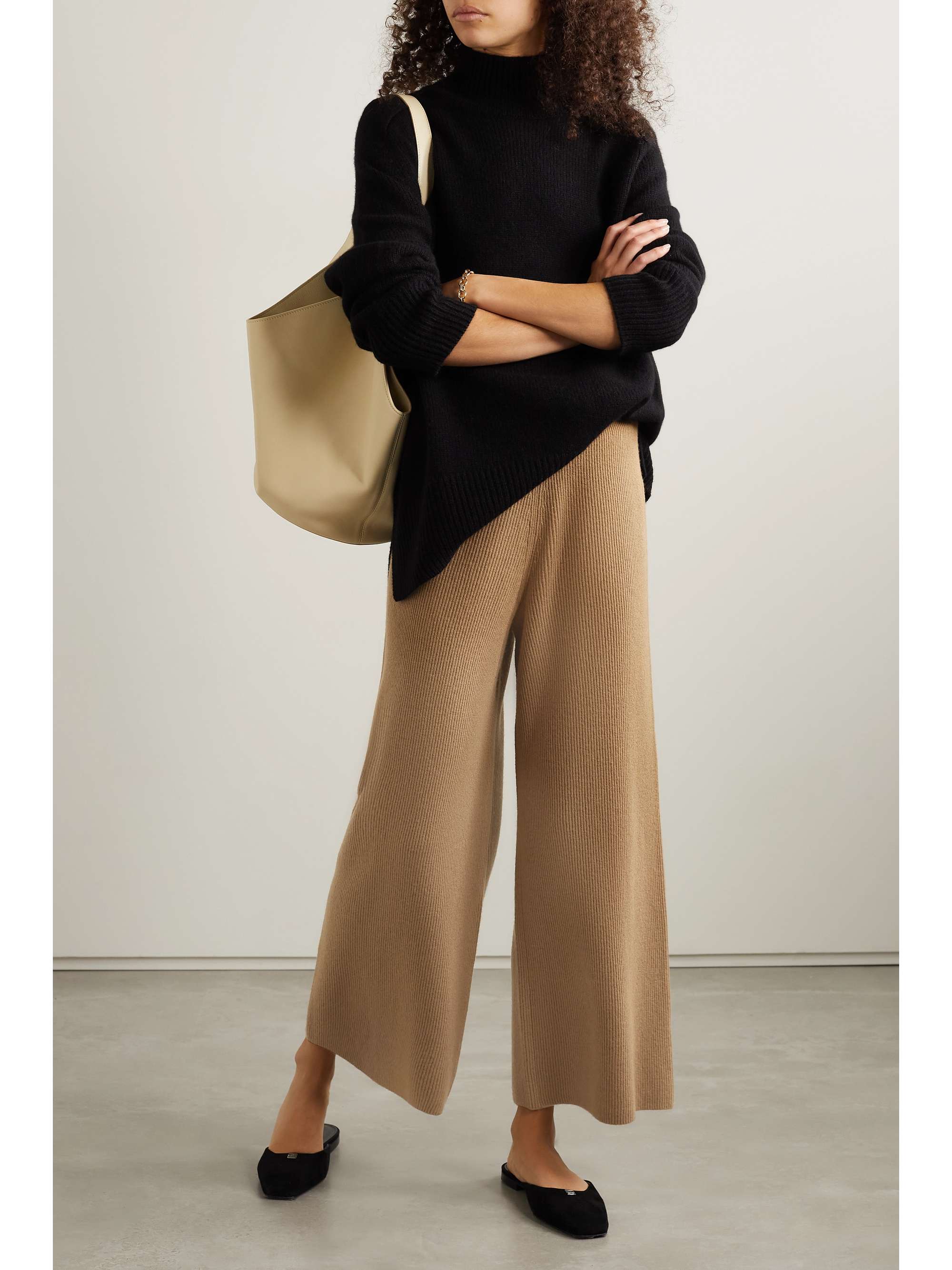 cashmere-blend wide-leg pants | THEORY 