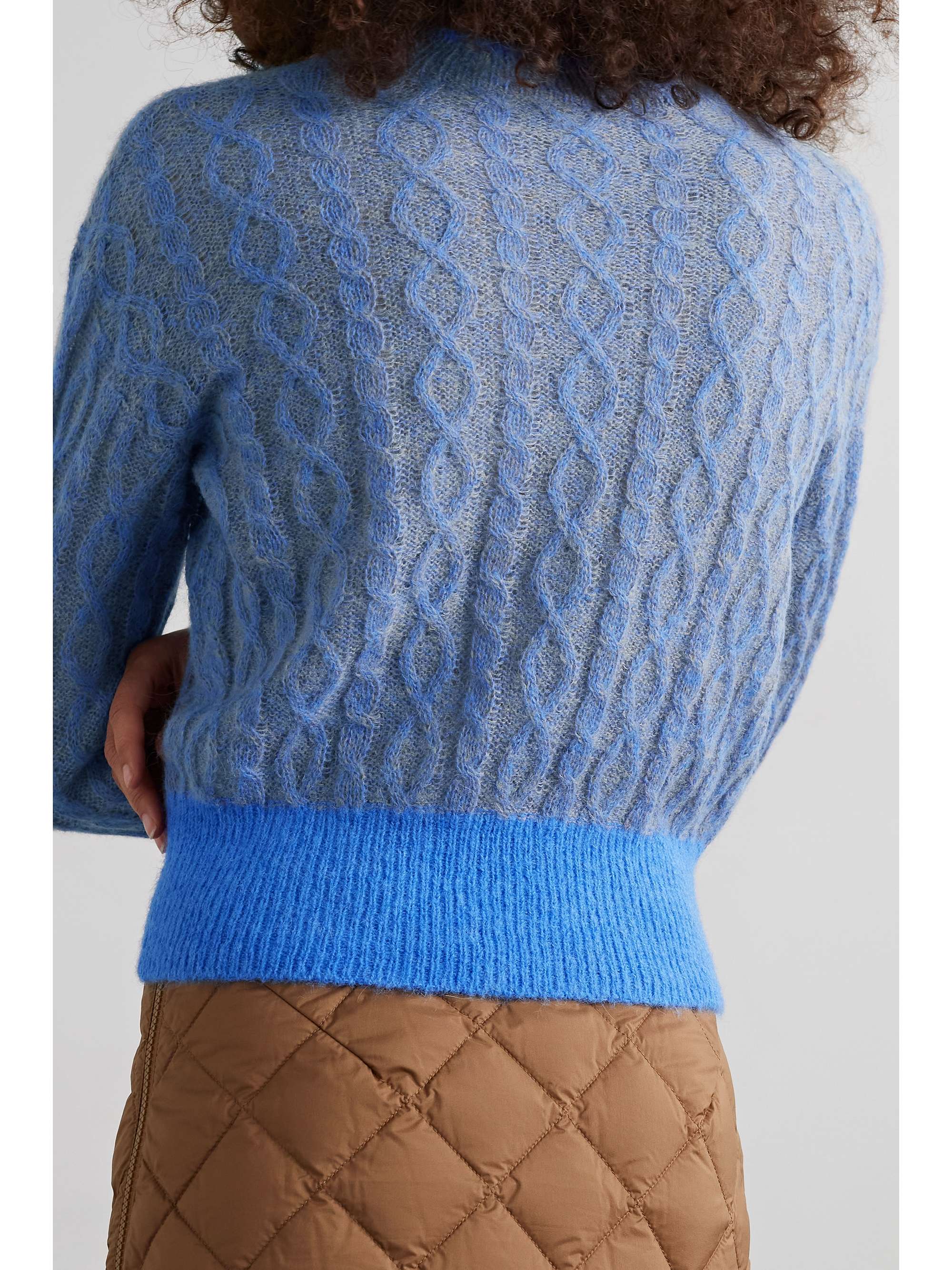 VERONICA BEARD Riola two-tone cable-knit sweater