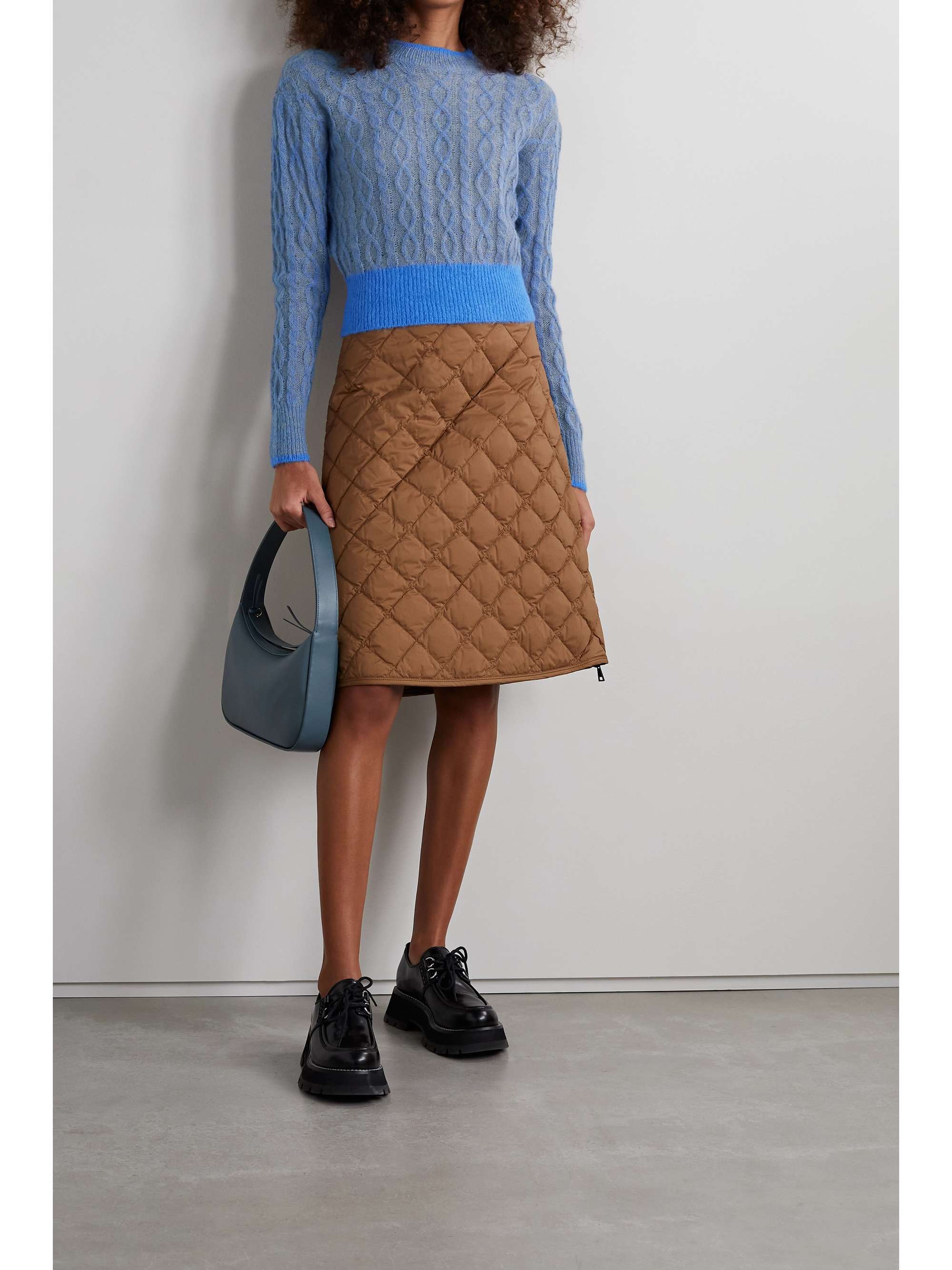 VERONICA BEARD Riola two-tone cable-knit sweater