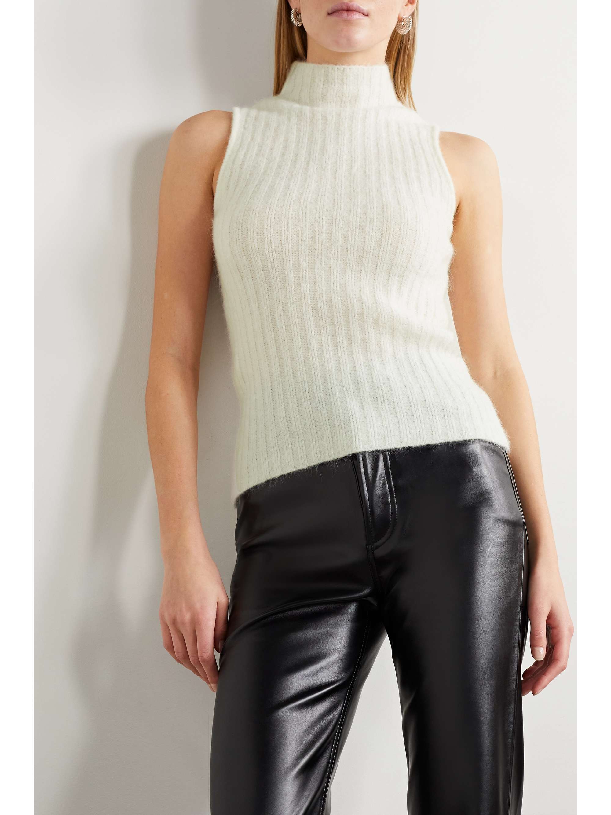 ANINE BING Miranda ribbed-knit turtleneck tank