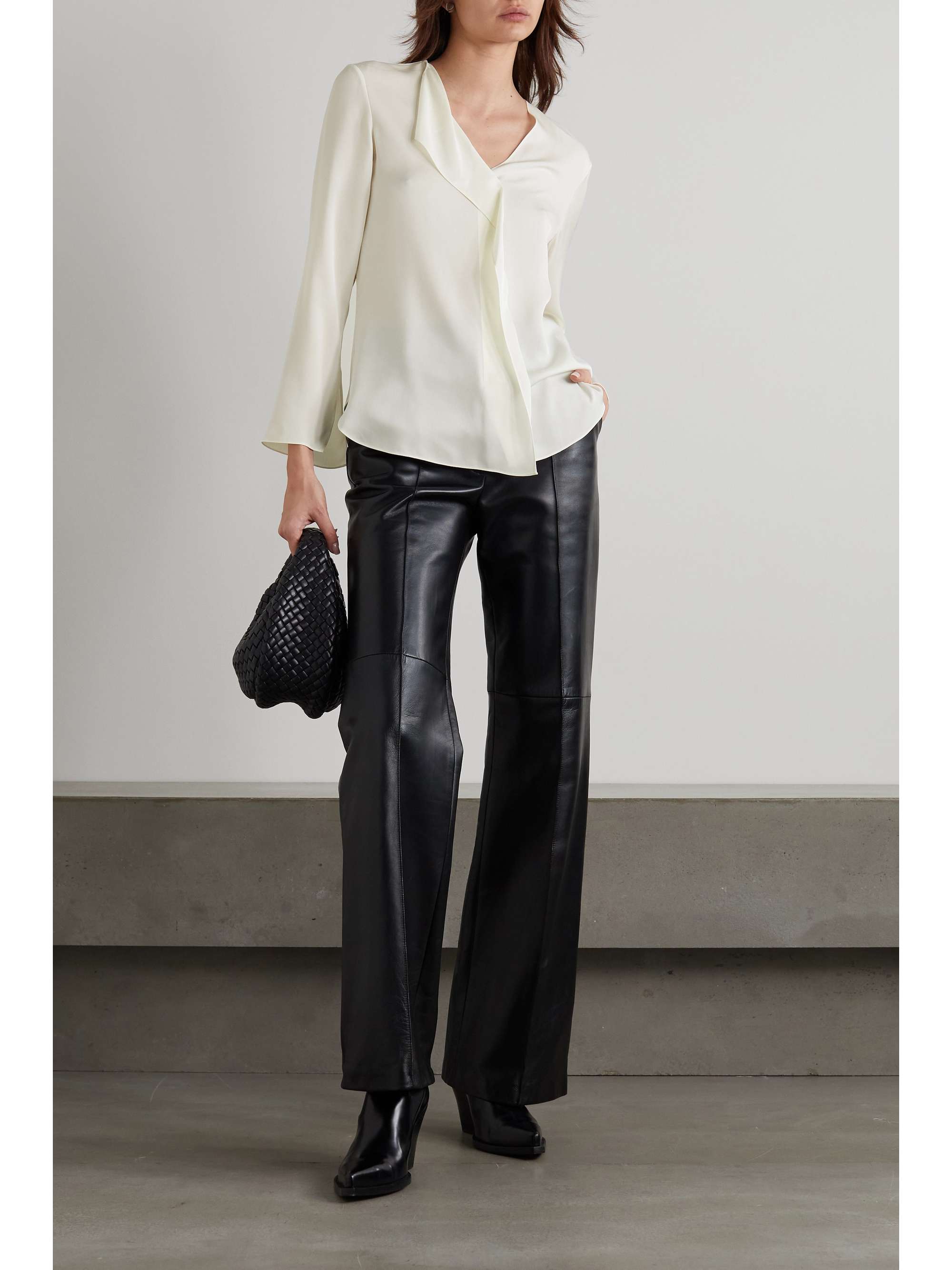 beige button up shirt