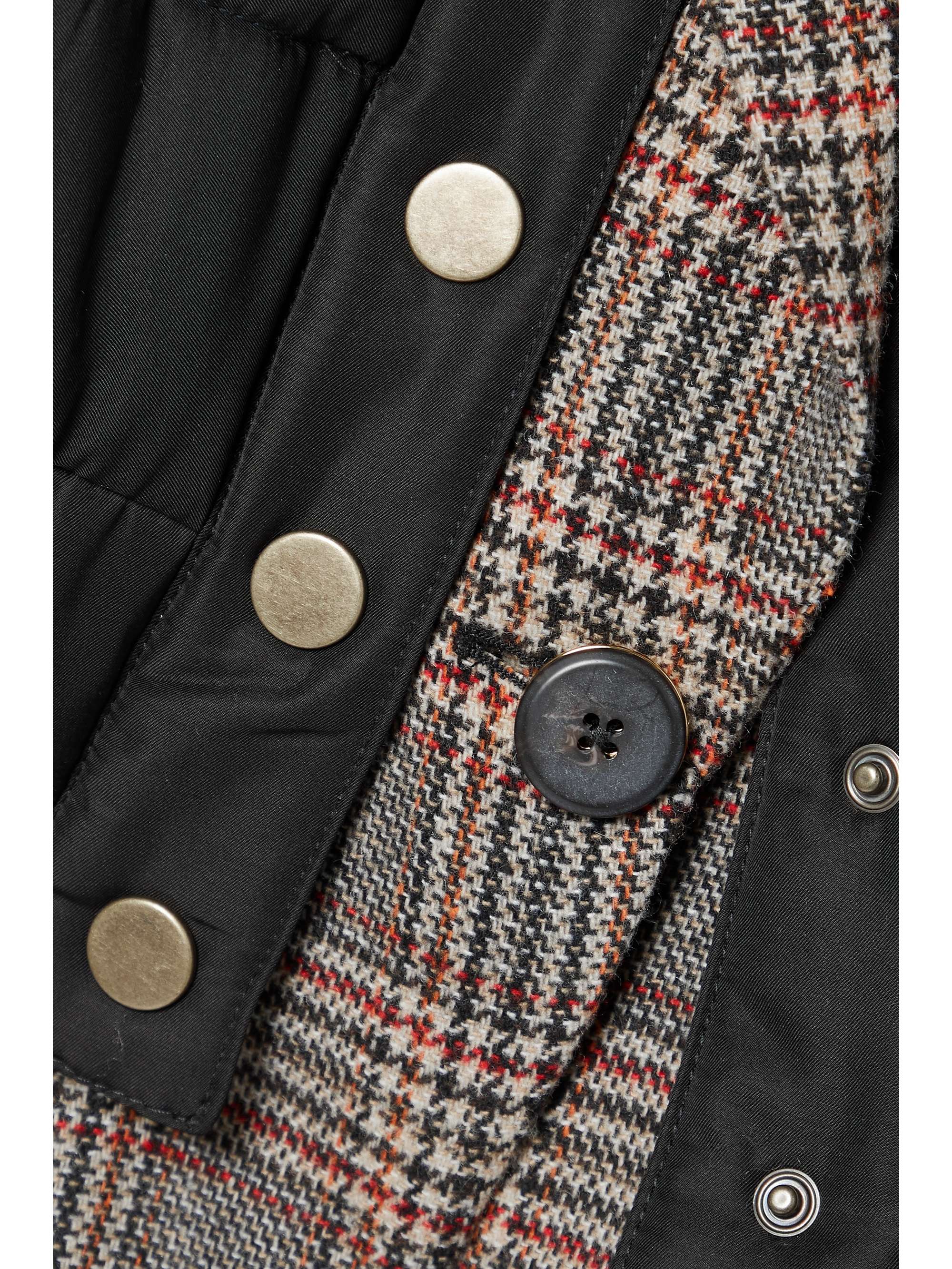 VERONICA BEARD Larkin layered quilted shell and checked tweed jacket
