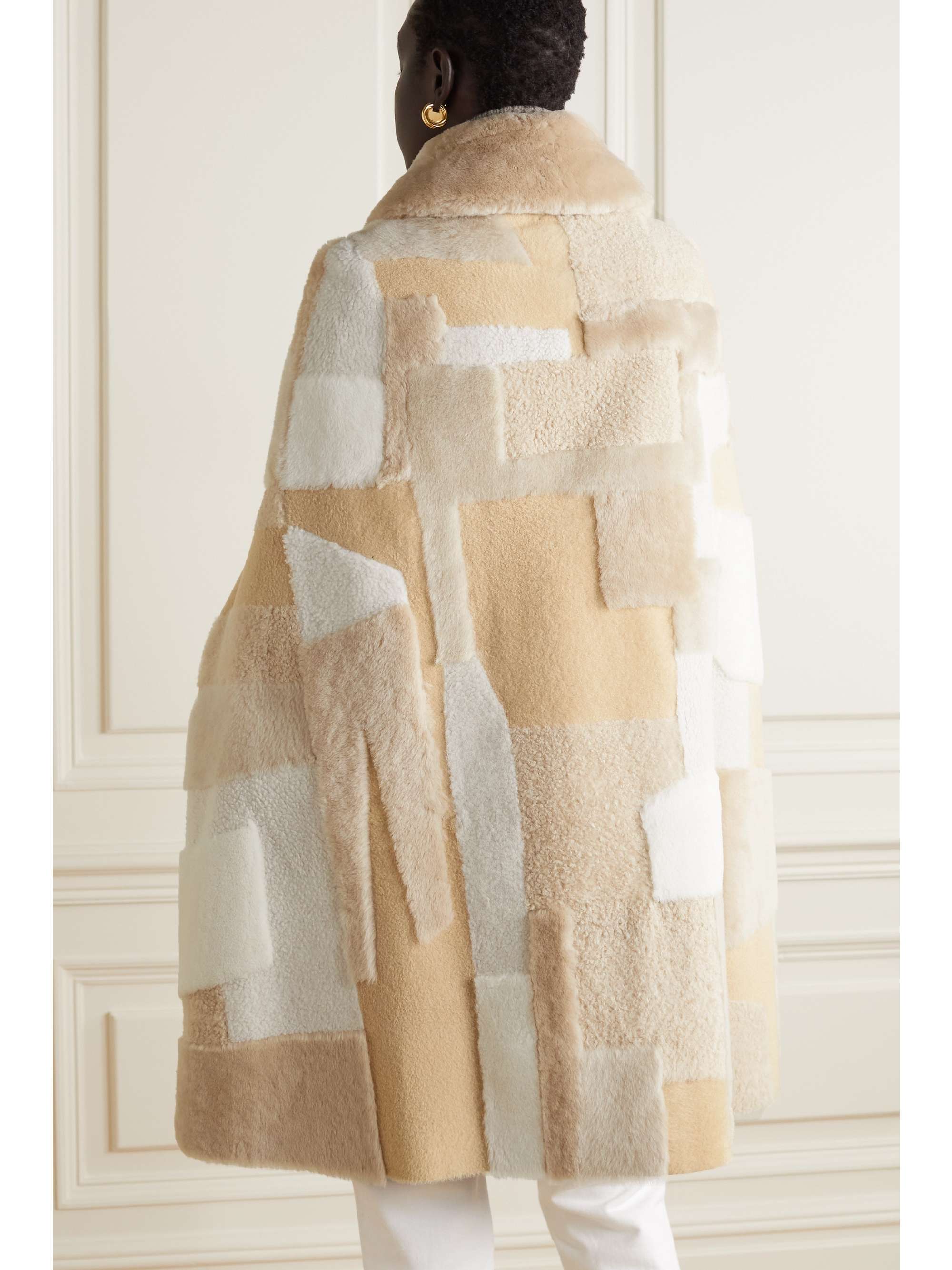 UTZON Violet patchwork shearling cape