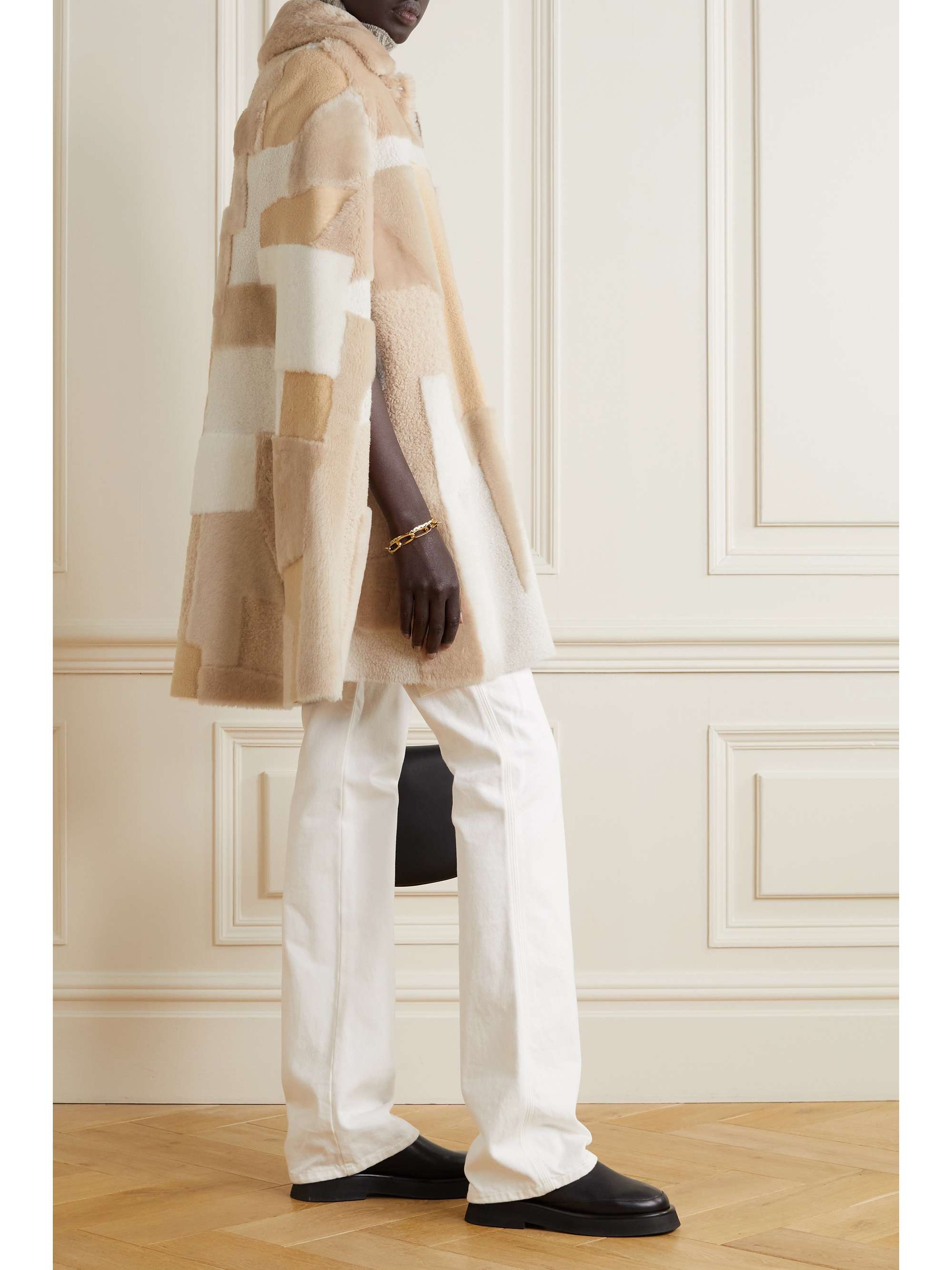 UTZON Violet patchwork shearling cape