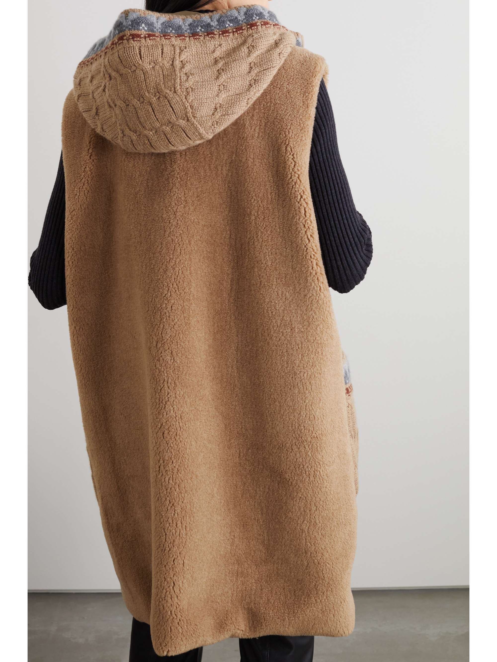 LORO PIANA Maurer reversible hooded cashmere and silk-blend fleece and nylon padded vest