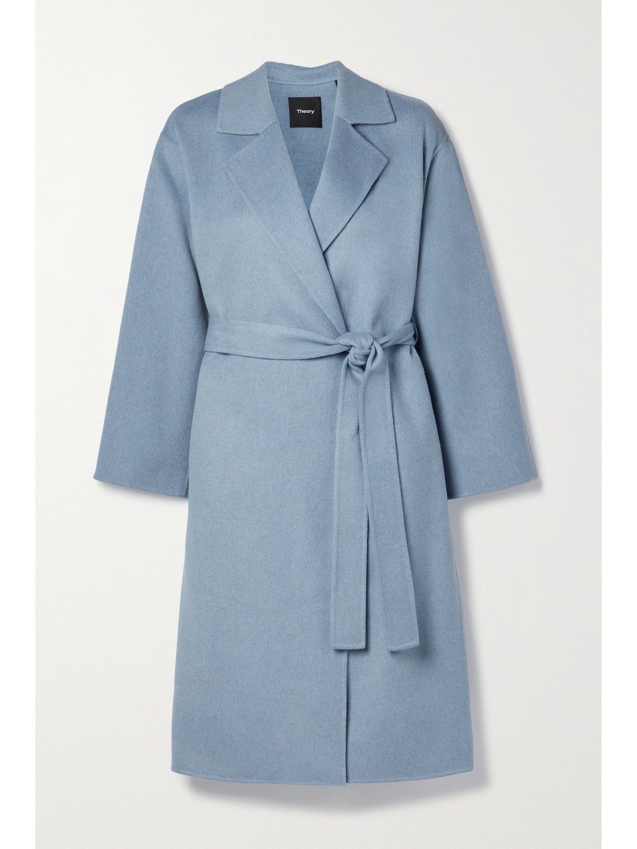 Theory Belted Wool And Cashmereblend Coat In Blue ModeSens