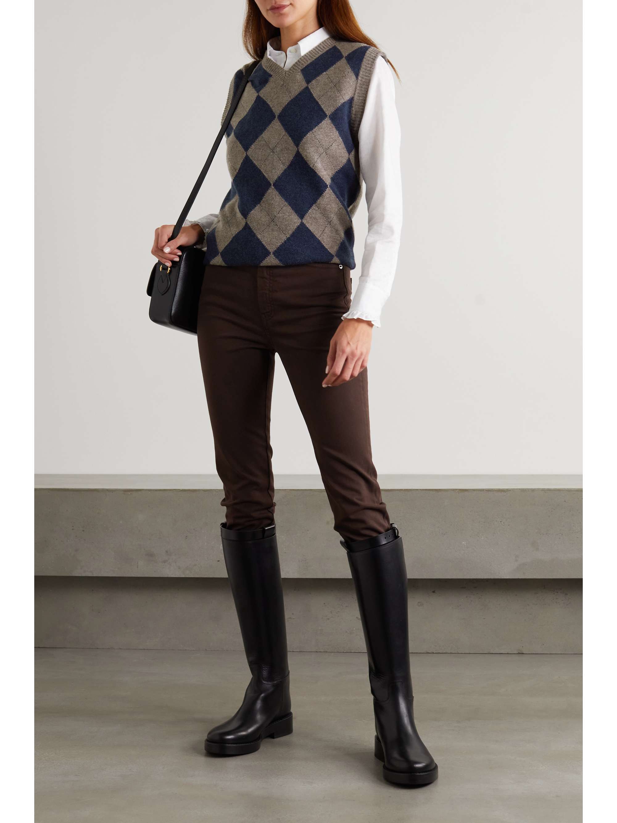 PURDEY Argyle cashmere vest