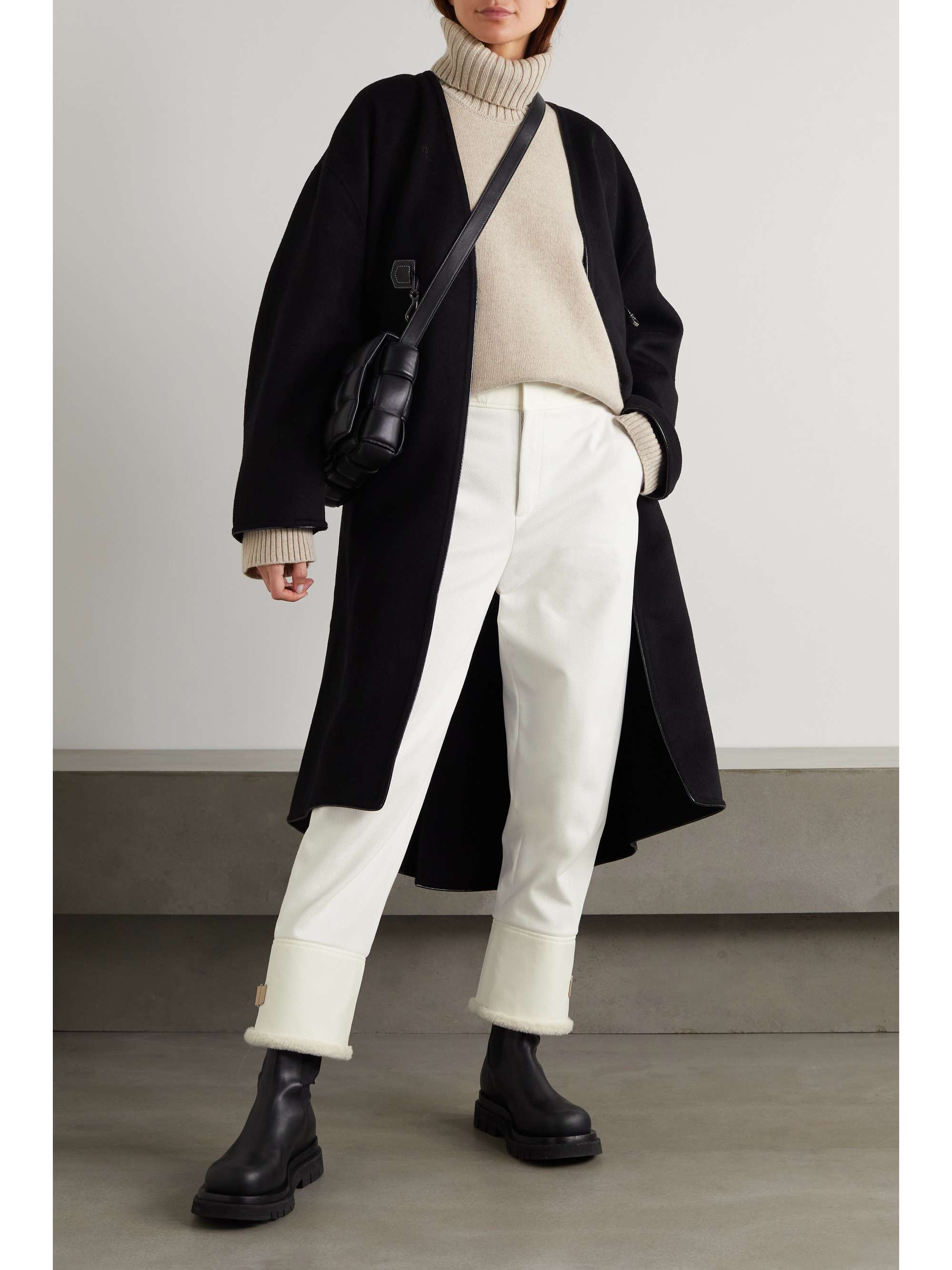 LORO PIANA Andes Hose mit geradem Bein aus Twill aus einer Baumwollmischung mit Futter aus Shearling-Imitat