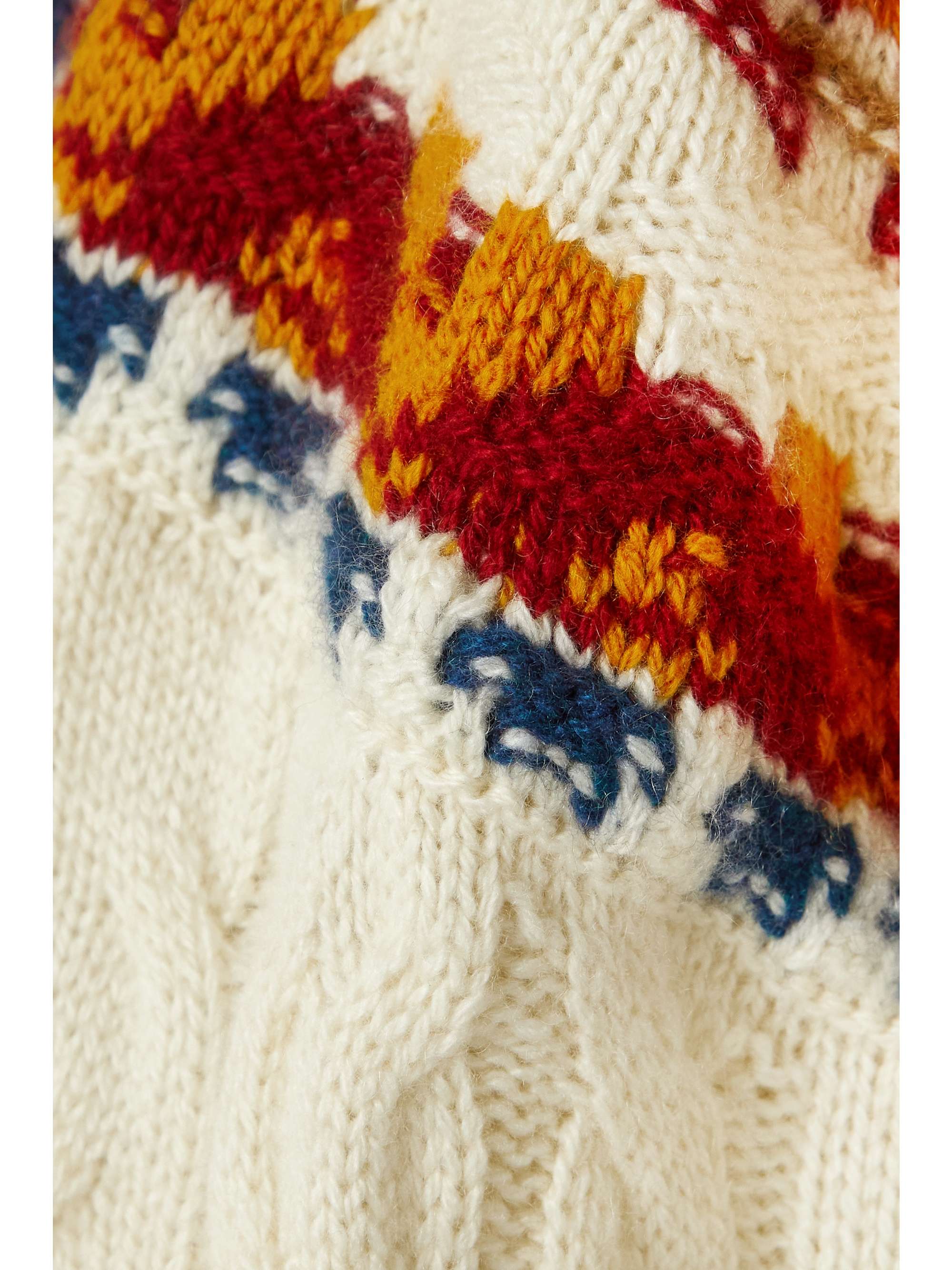 LORO PIANA Achillea Fair Isle cable-knit cashmere cardigan