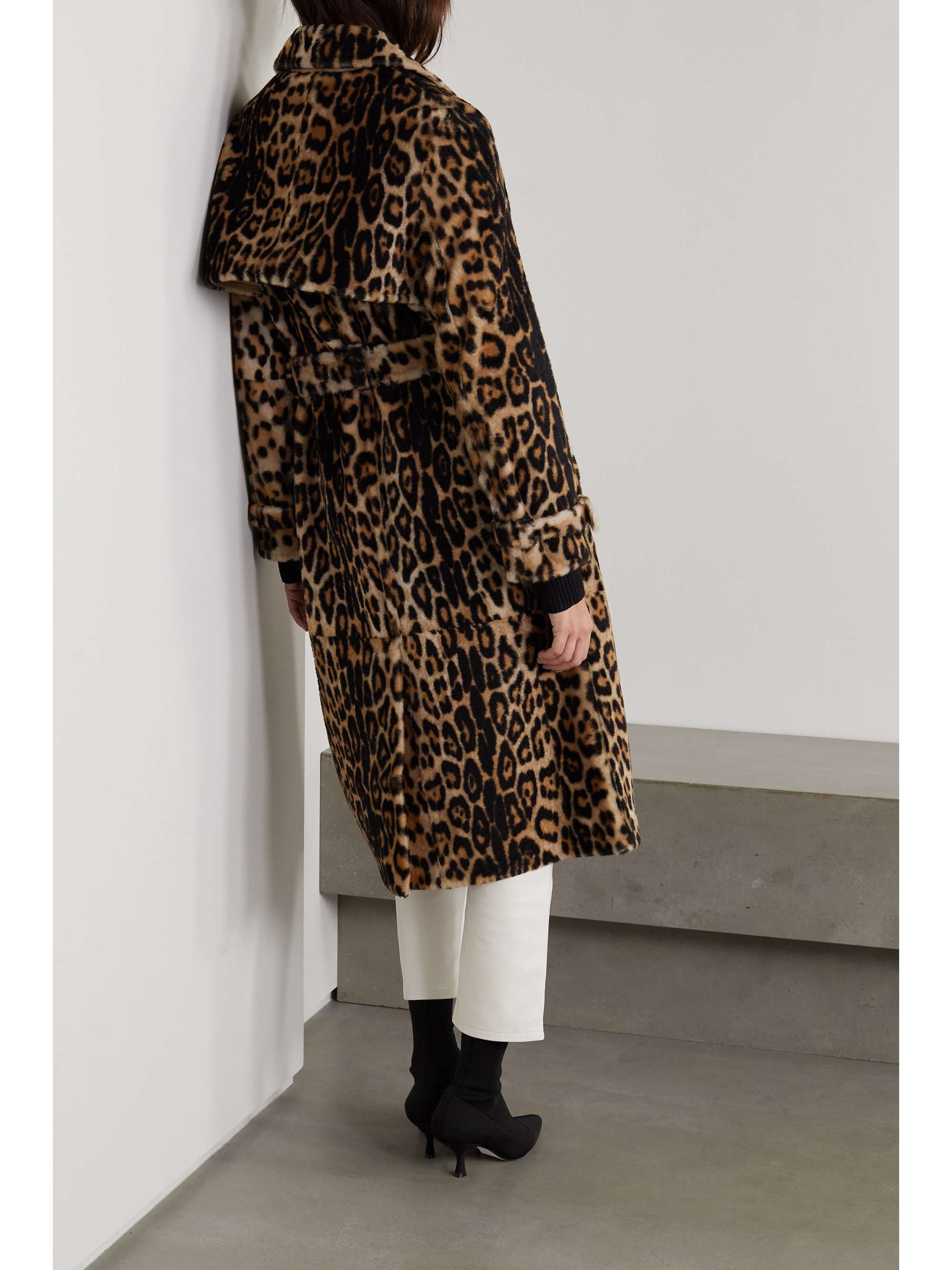 YVES SALOMON Belted leopard-print shearling trench coat | NET-A-PORTER