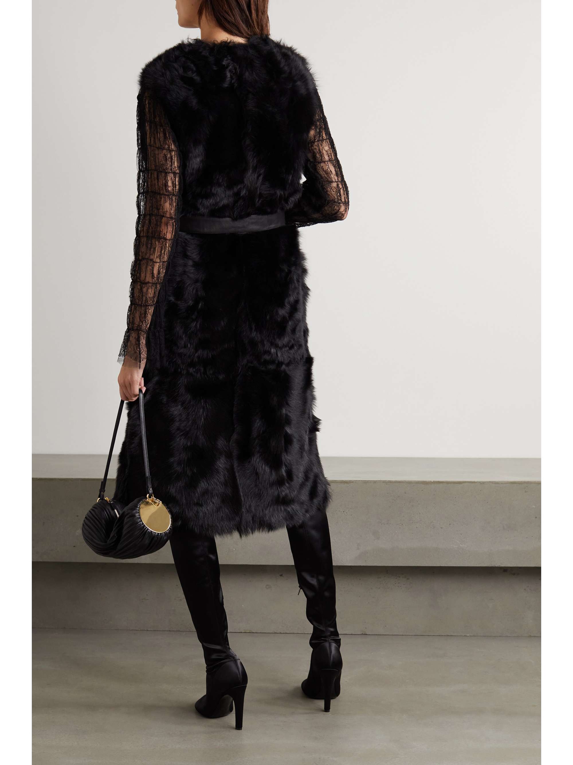 YVES SALOMON Belted shearling vest