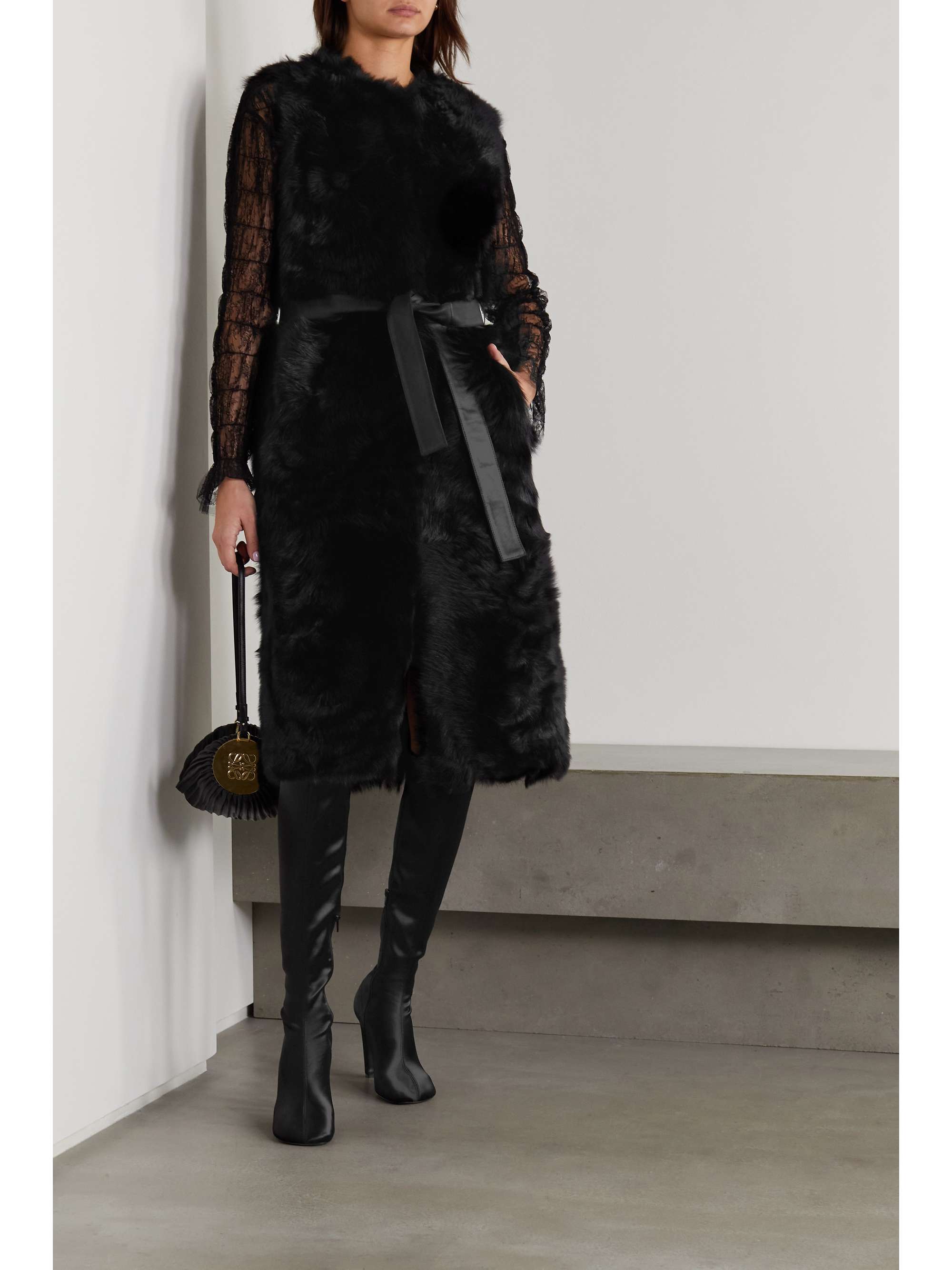 YVES SALOMON Belted shearling vest