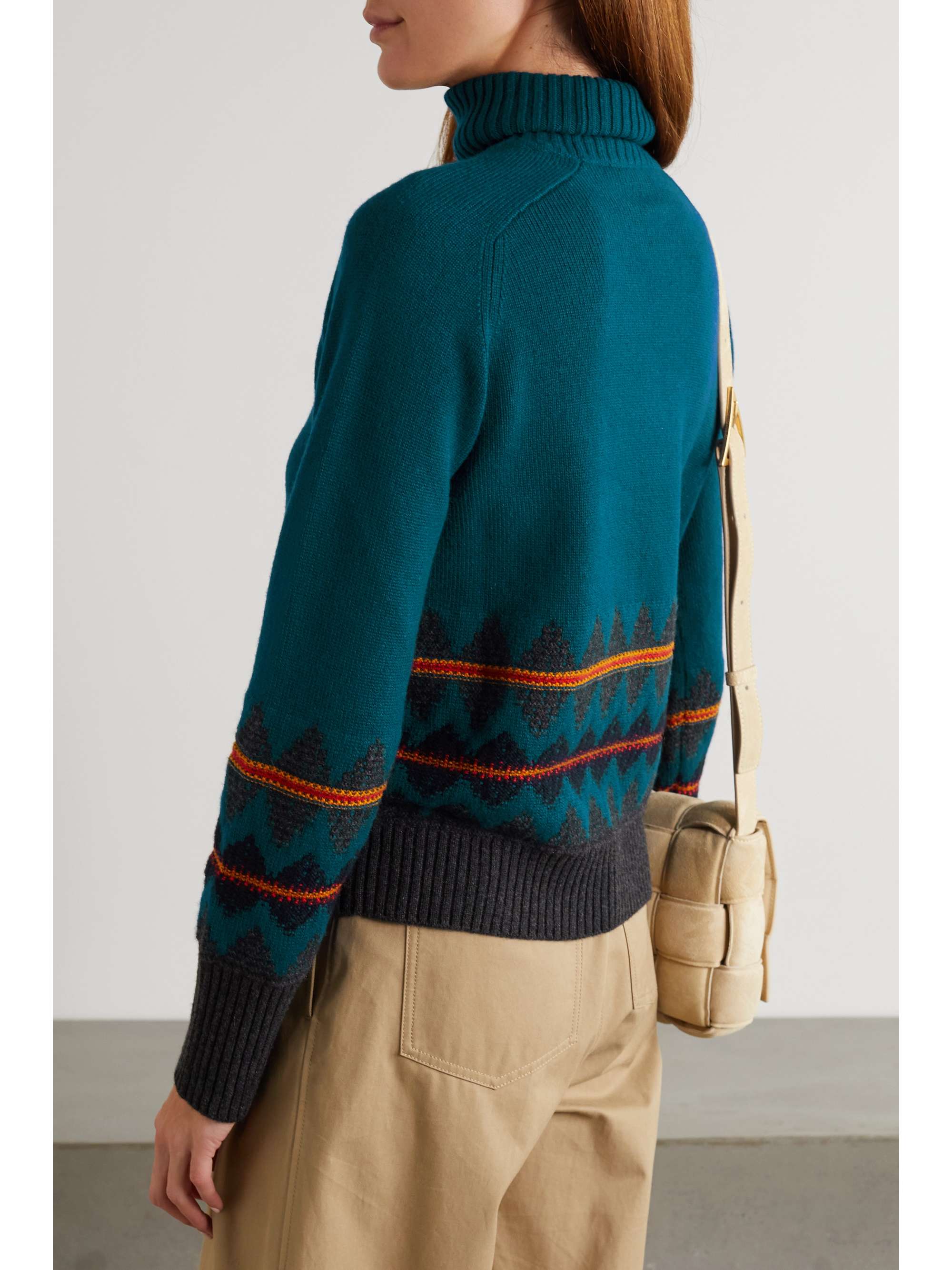 LORO PIANA Eufrasia jacquard-knit cashmere turtleneck sweater