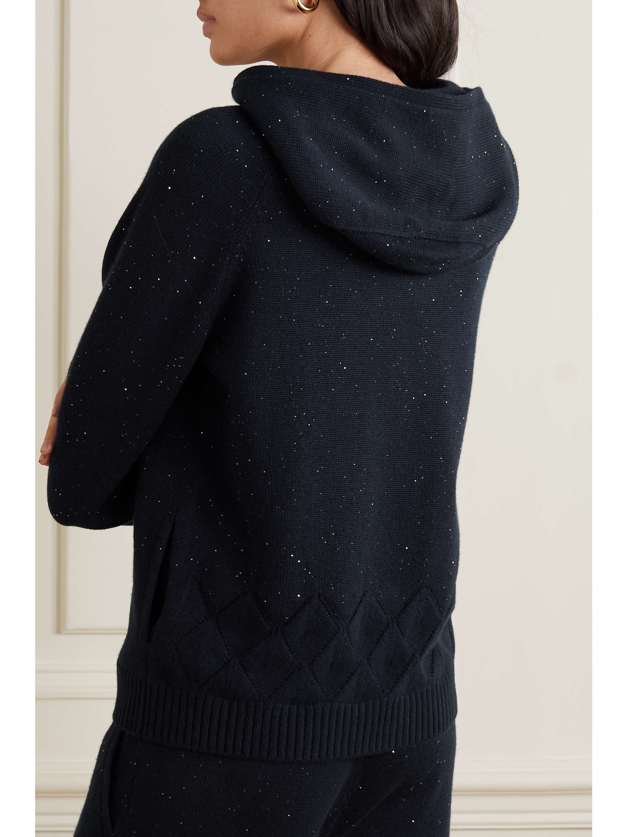 LORO PIANA Stella Alpina sequined baby cashmere-blend hoodie