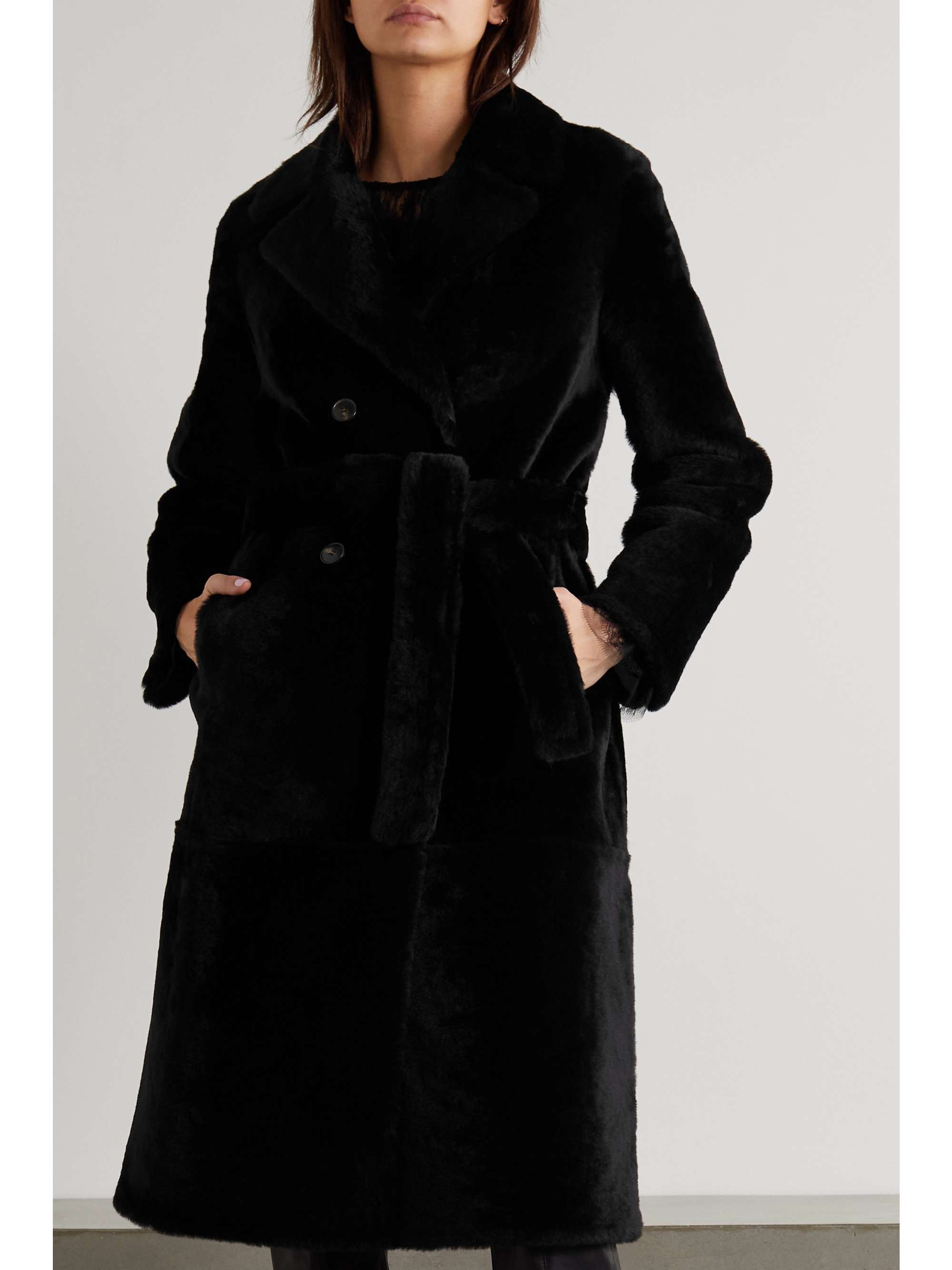 YVES SALOMON Double-breasted shearling coat