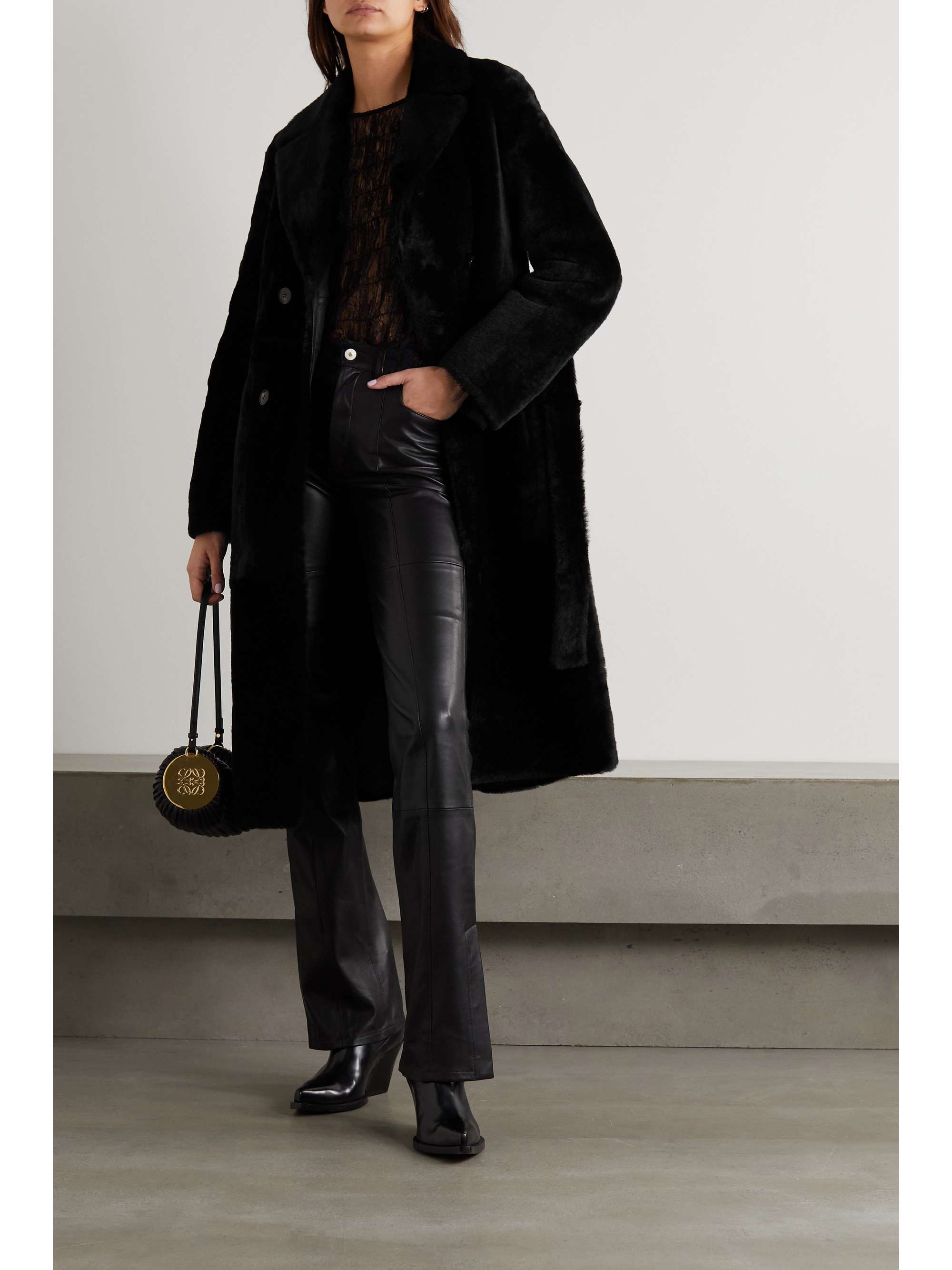 YVES SALOMON Double-breasted shearling coat