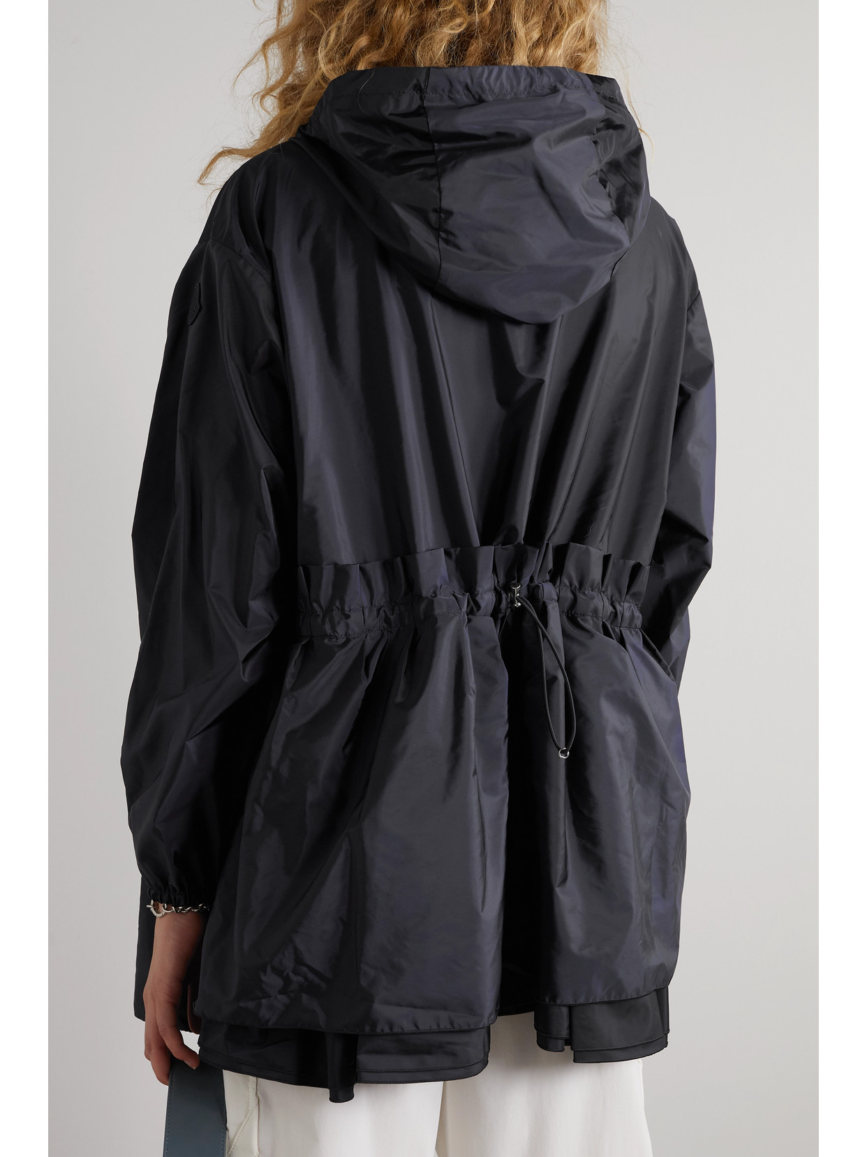 Moncler Hooded Shell Jacket In Blue