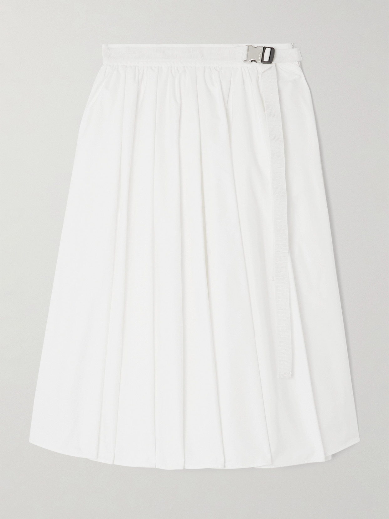 Moncler Adjustable Buckle-belt Skirt In White