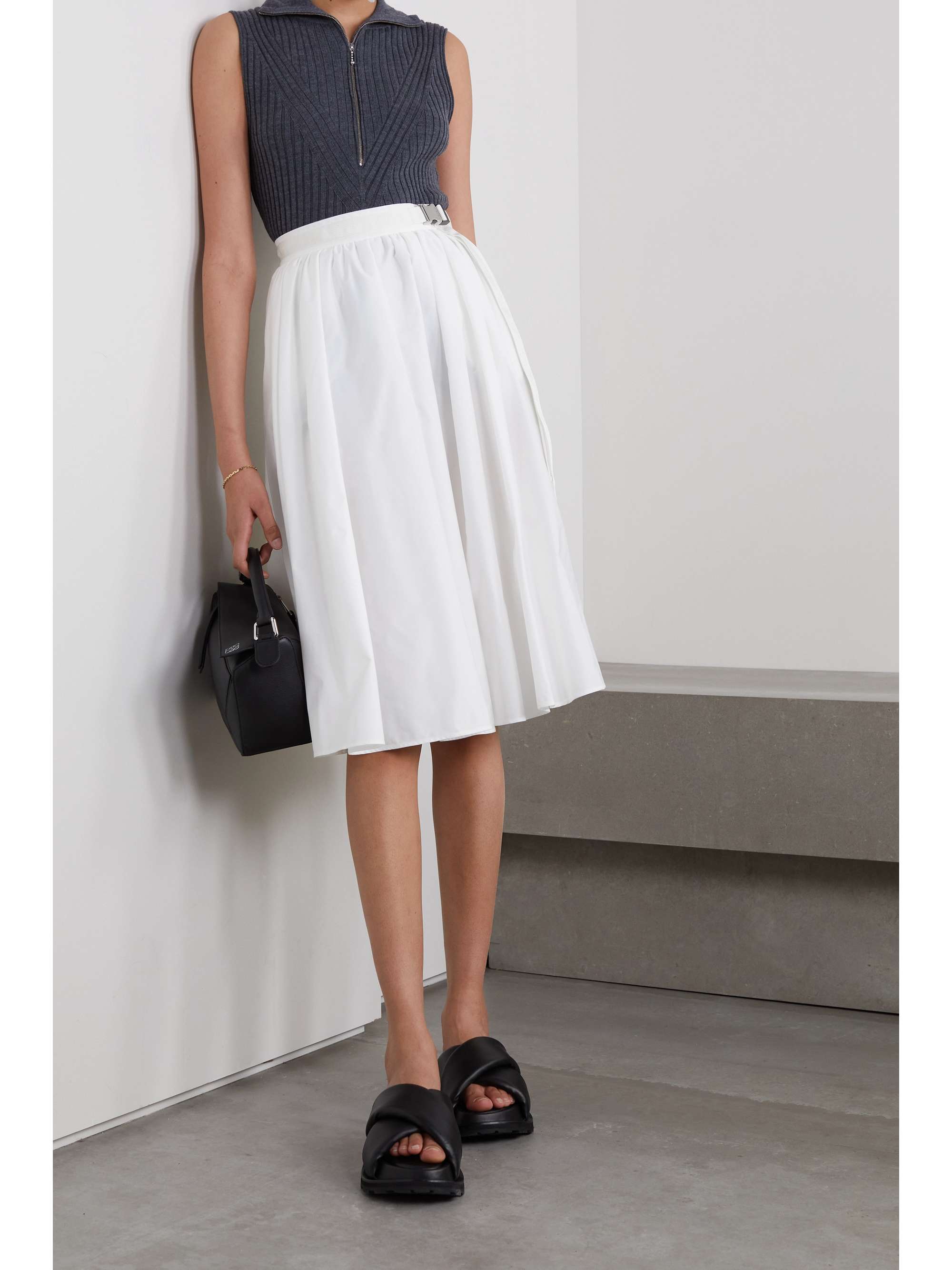 MONCLER Shell midi skirt