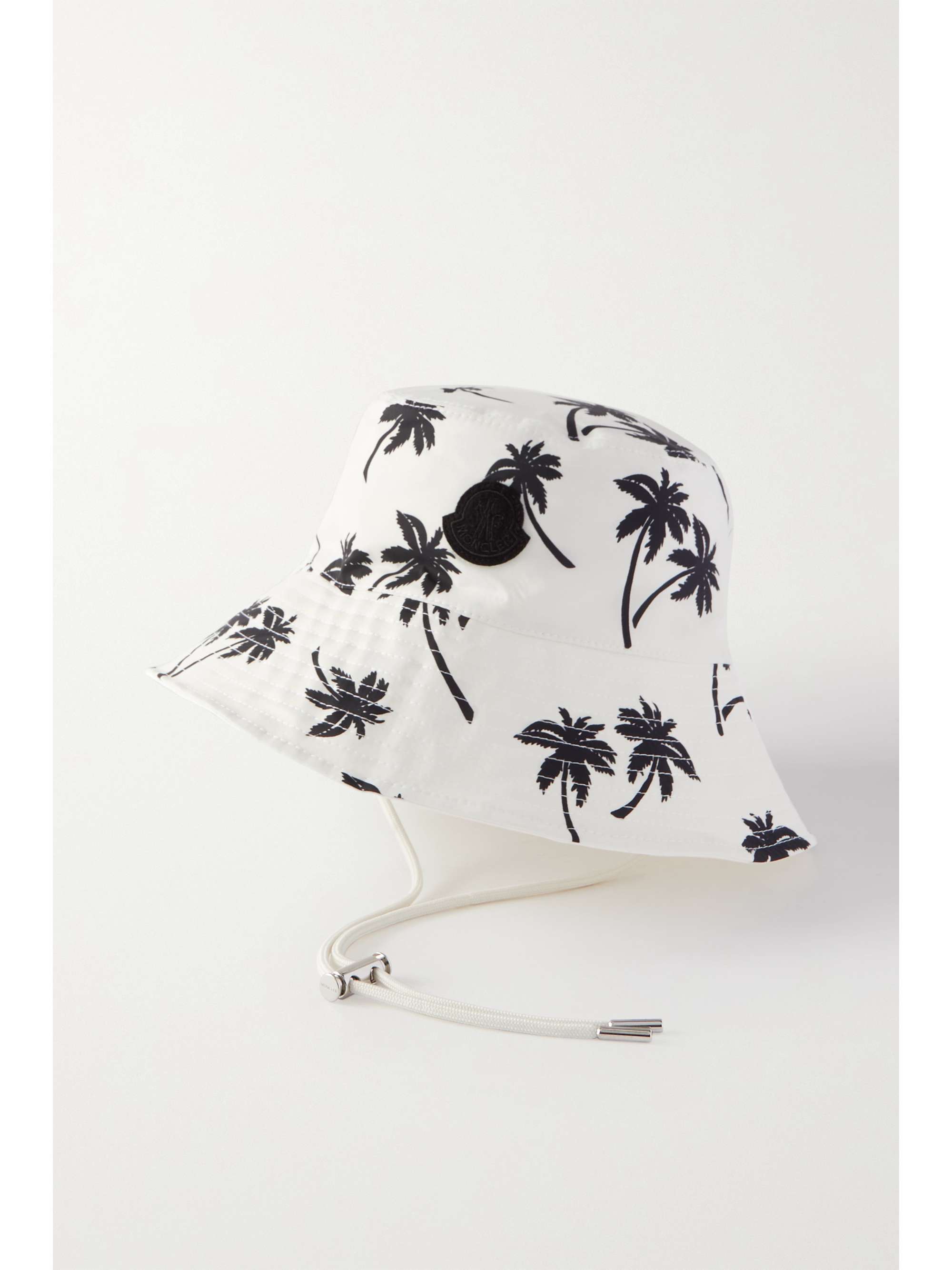 White Printed shell bucket hat 