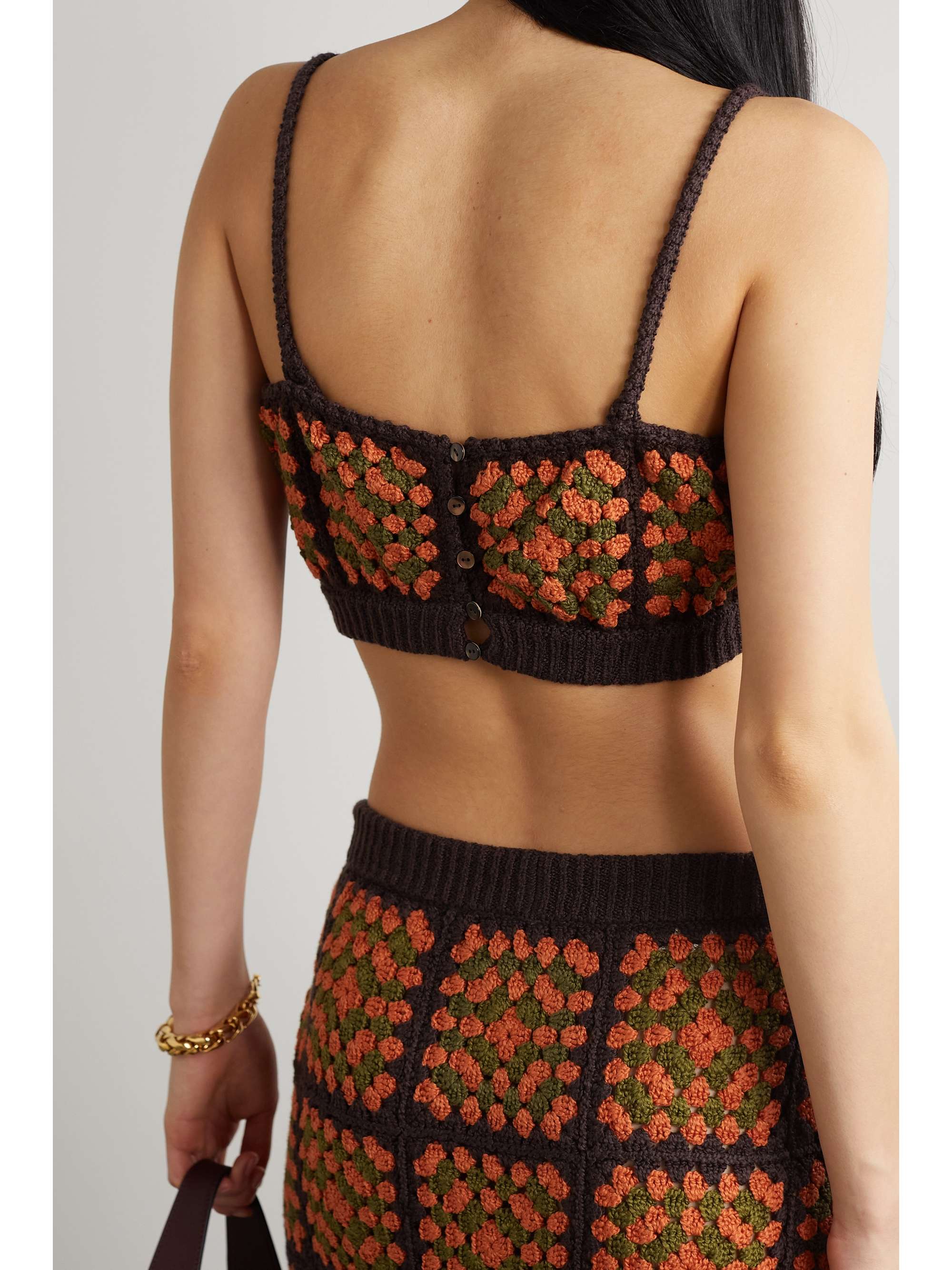ALANUI Postive Vibes crochet-knit cotton bralette