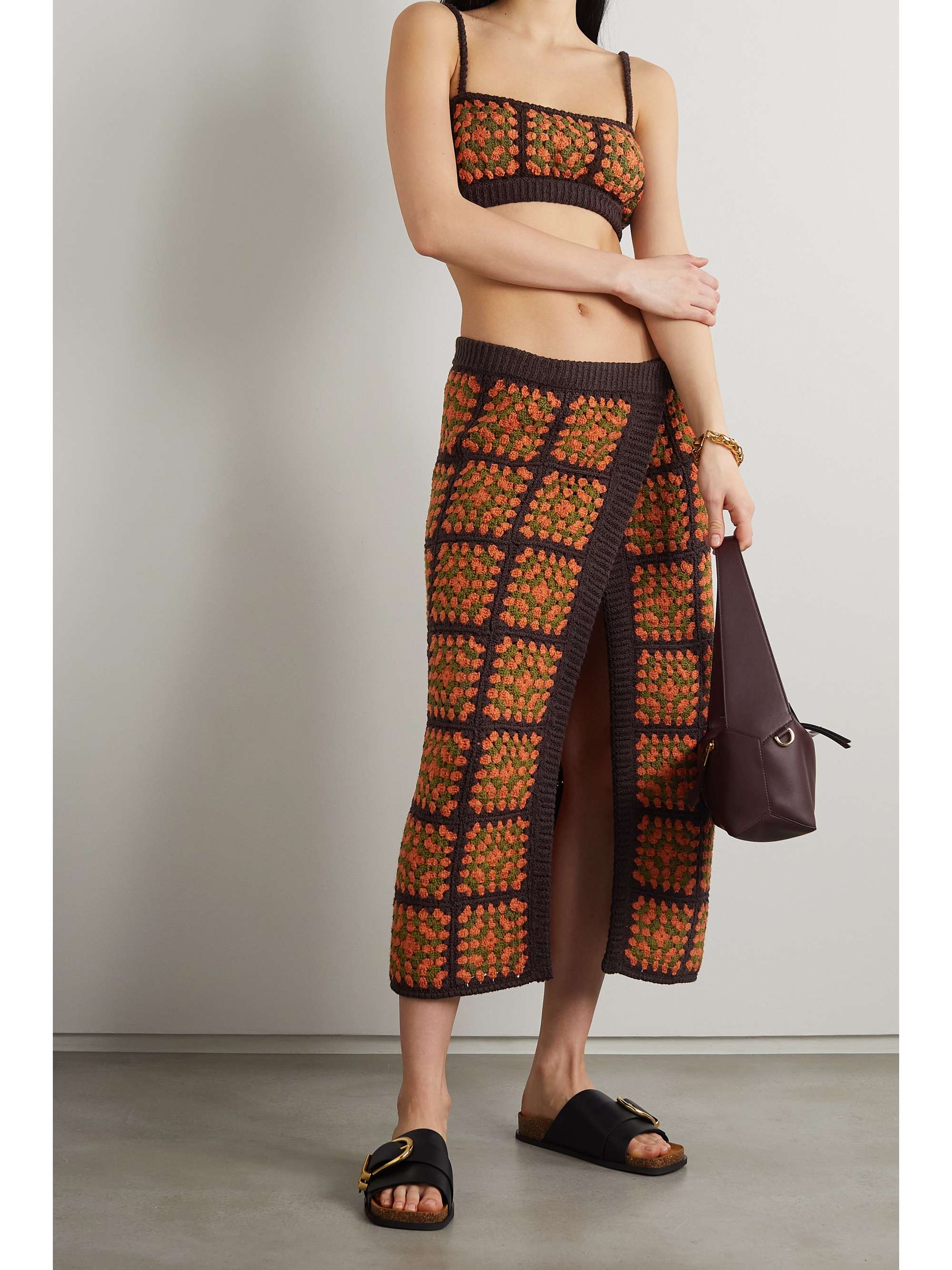 ALANUI Postive Vibes crochet-knit cotton bralette