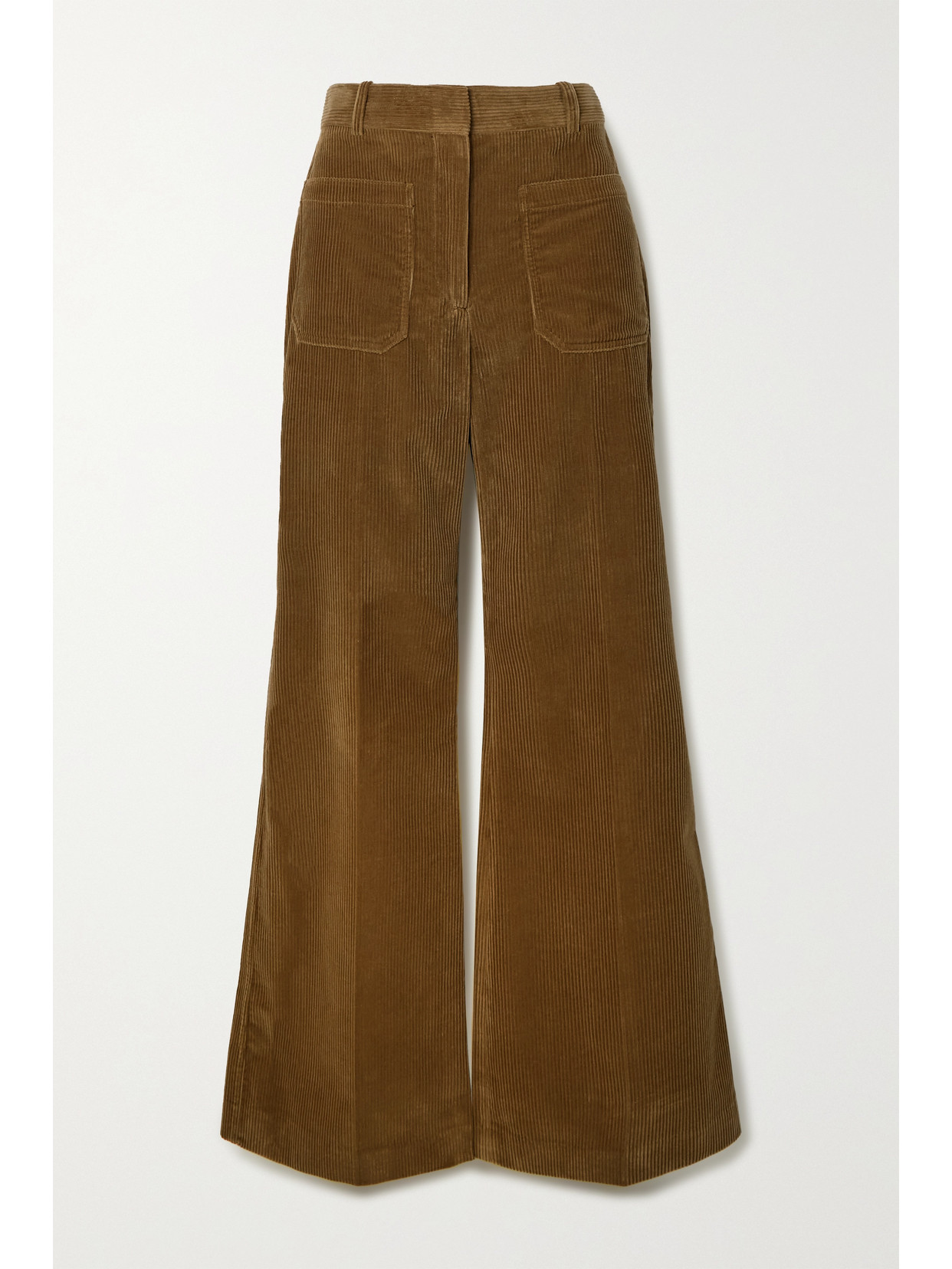 VICTORIA BECKHAM ALINA COTTON-CORDUROY WIDE-LEG PANTS
