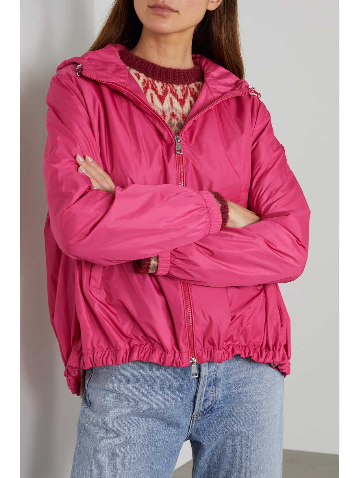 Moncler Boissard Hooded Nylon Rain Jacket In Pink u0026 Purple | ModeSens