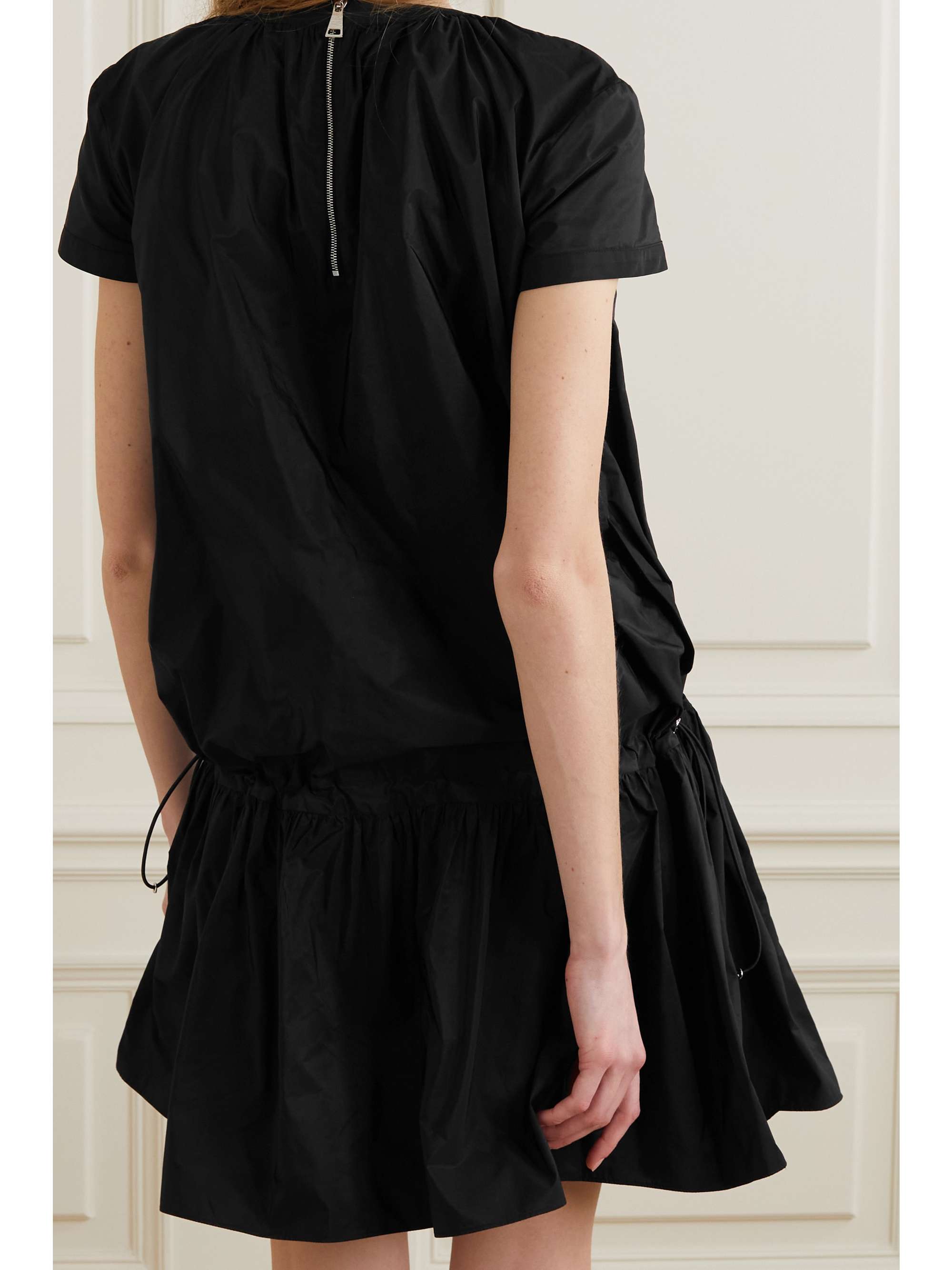 MONCLER Pleated taffeta mini dress