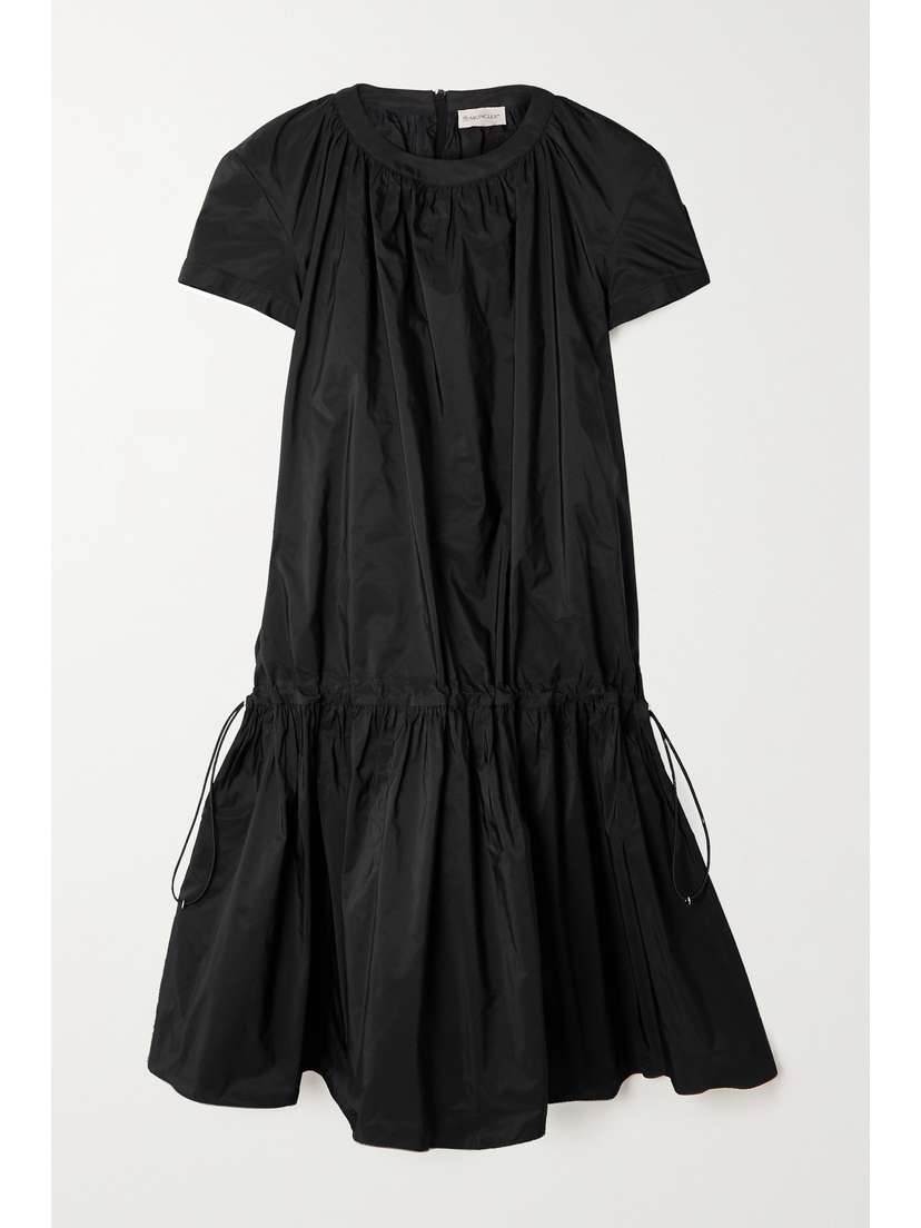 Moncler Pleated Taffeta Mini Dress