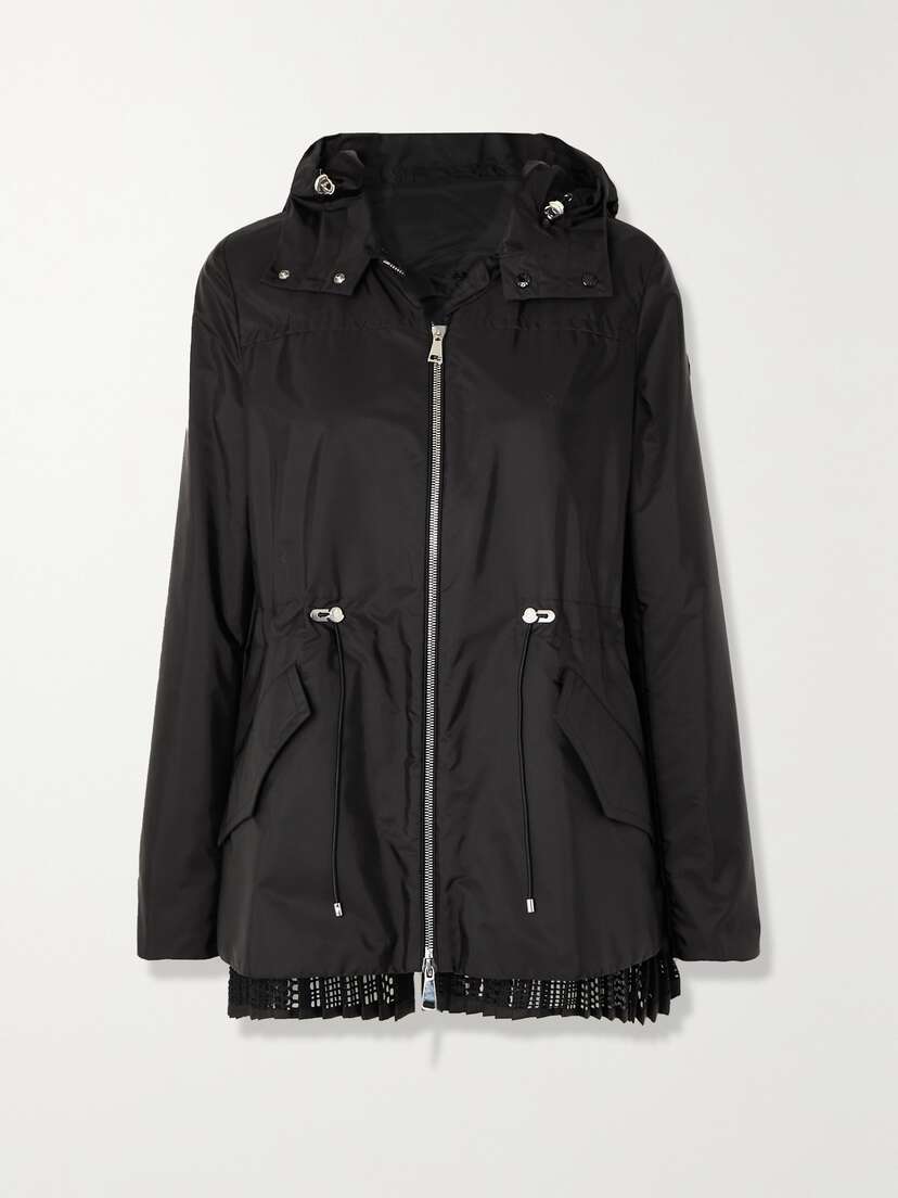 Moncler Baaba Crocheted Lace-trimmed Shell Parka