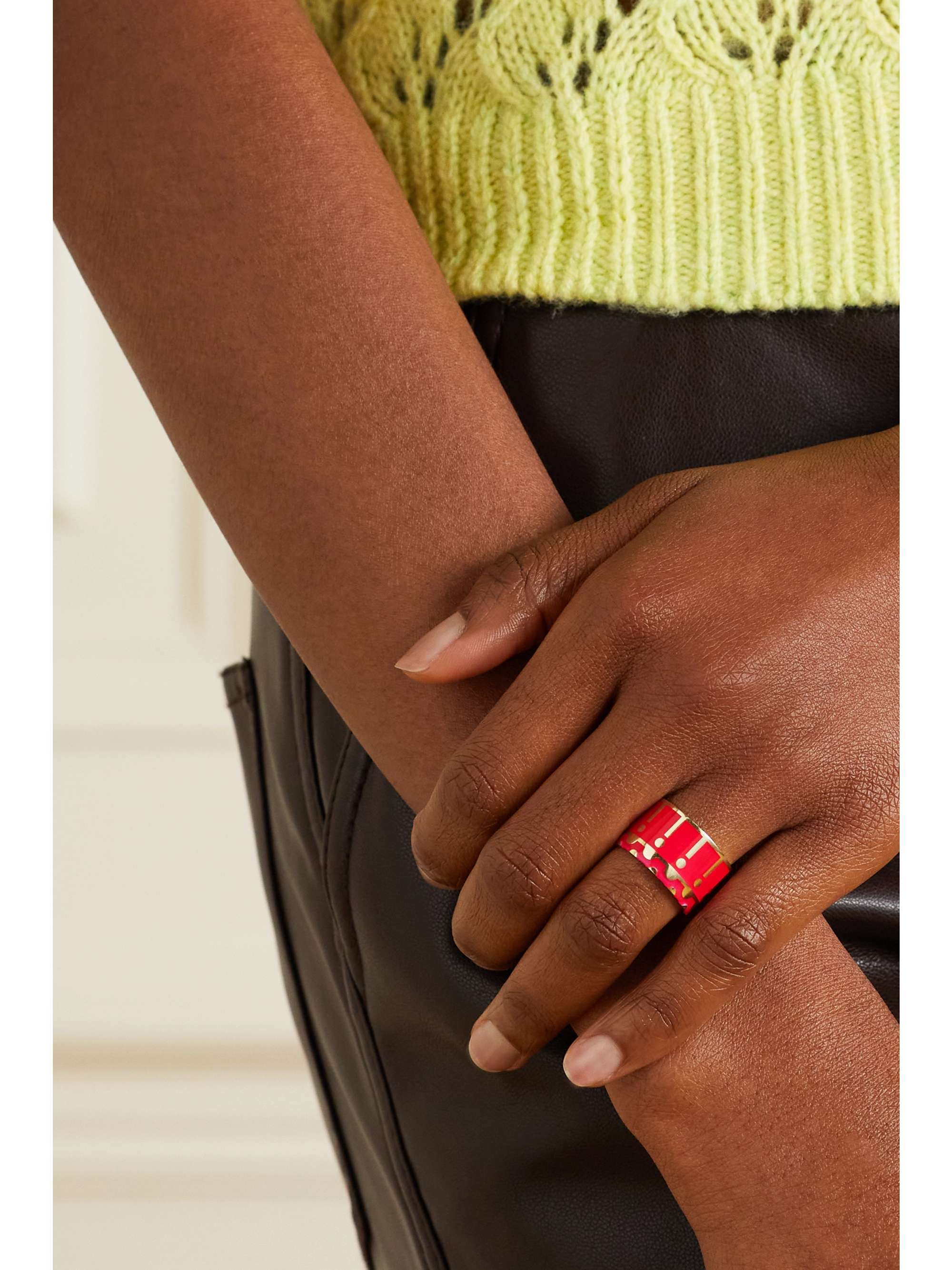 ALICE CICOLINI Memphis Samarkand 14karat gold and enamel ring NETA