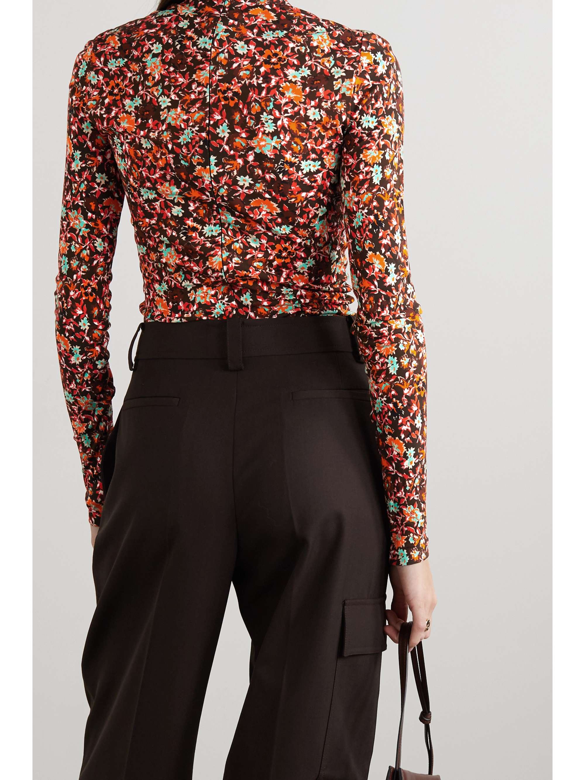 VICTORIA BECKHAM Floral-print jersey turtleneck top