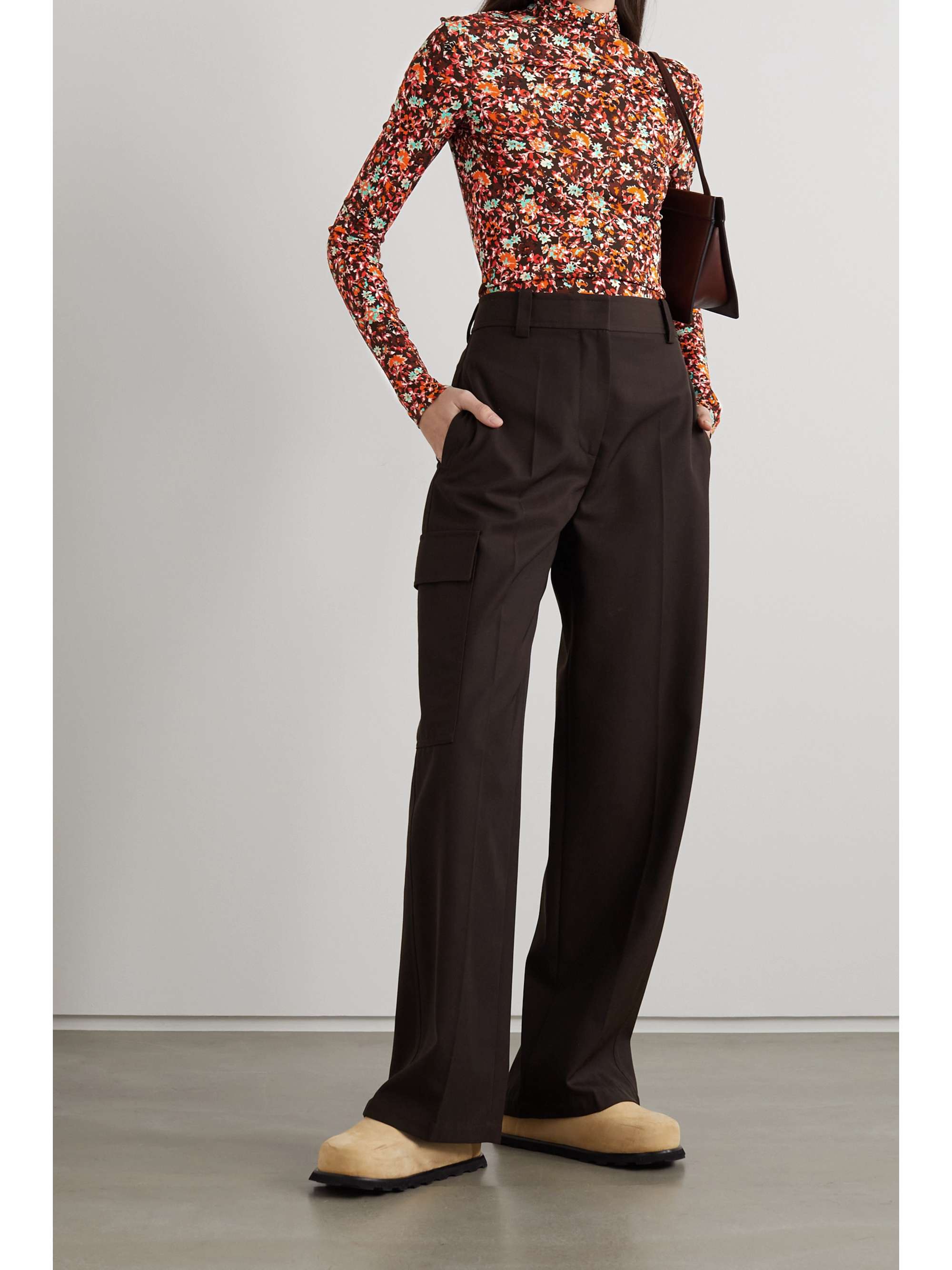 VICTORIA BECKHAM Floral-print jersey turtleneck top
