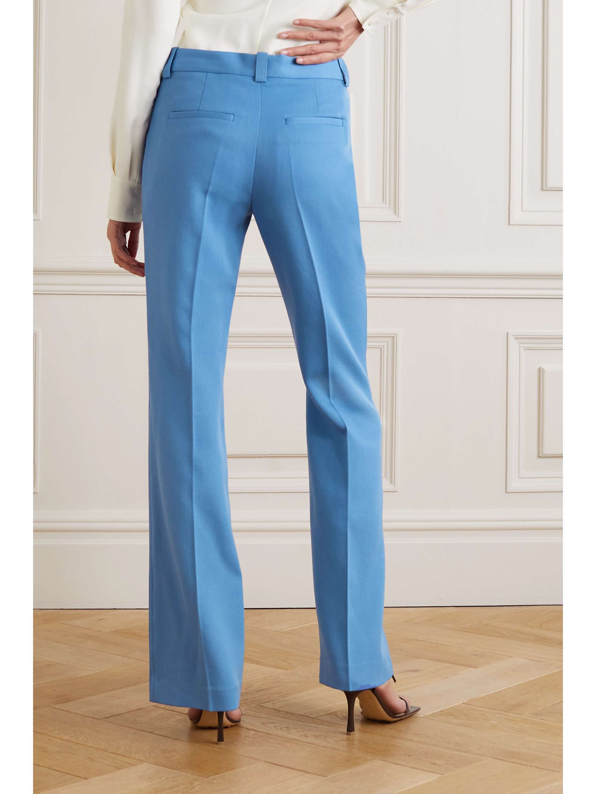 Blue Wool-twill straight-leg pants 