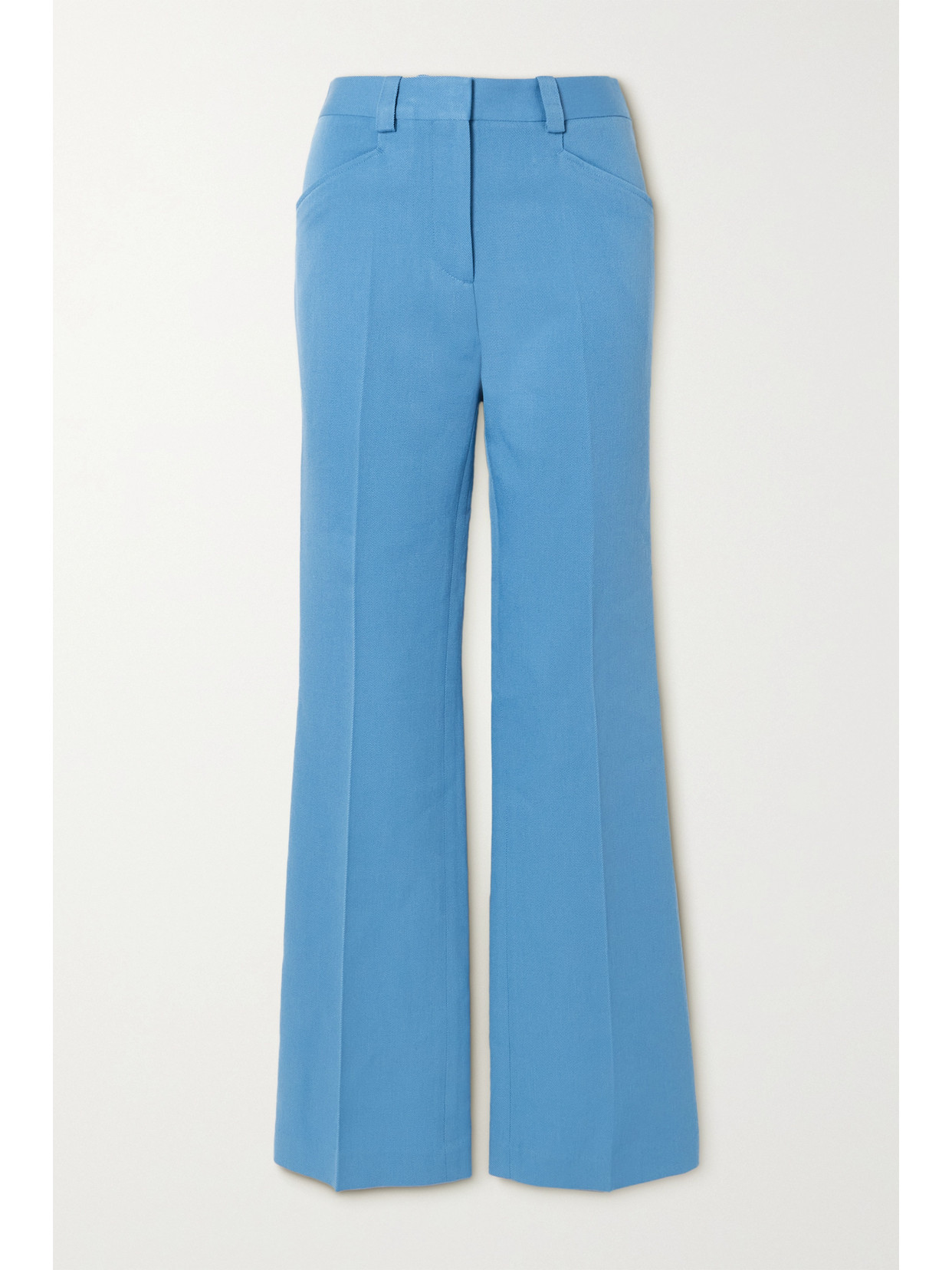 Shop Victoria Beckham Wool-twill Straight-leg Pants In Blue