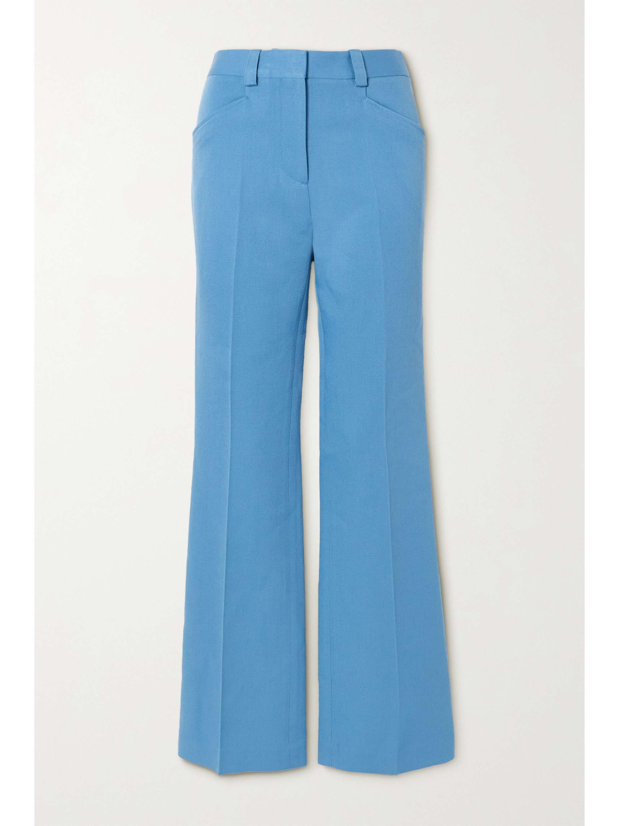 Blue Wool-twill straight-leg pants 