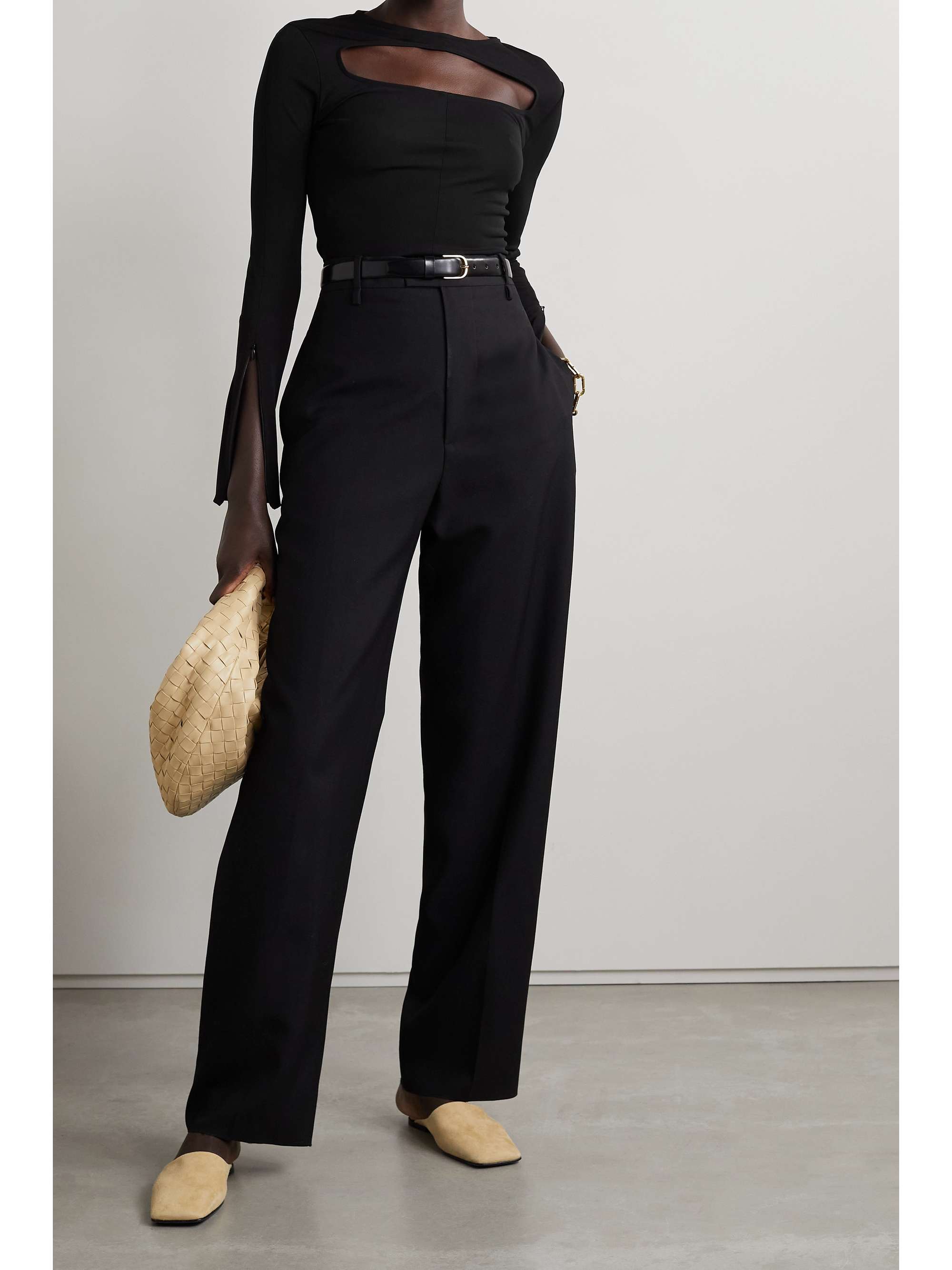 Black Cutout jersey top | VICTORIA 
