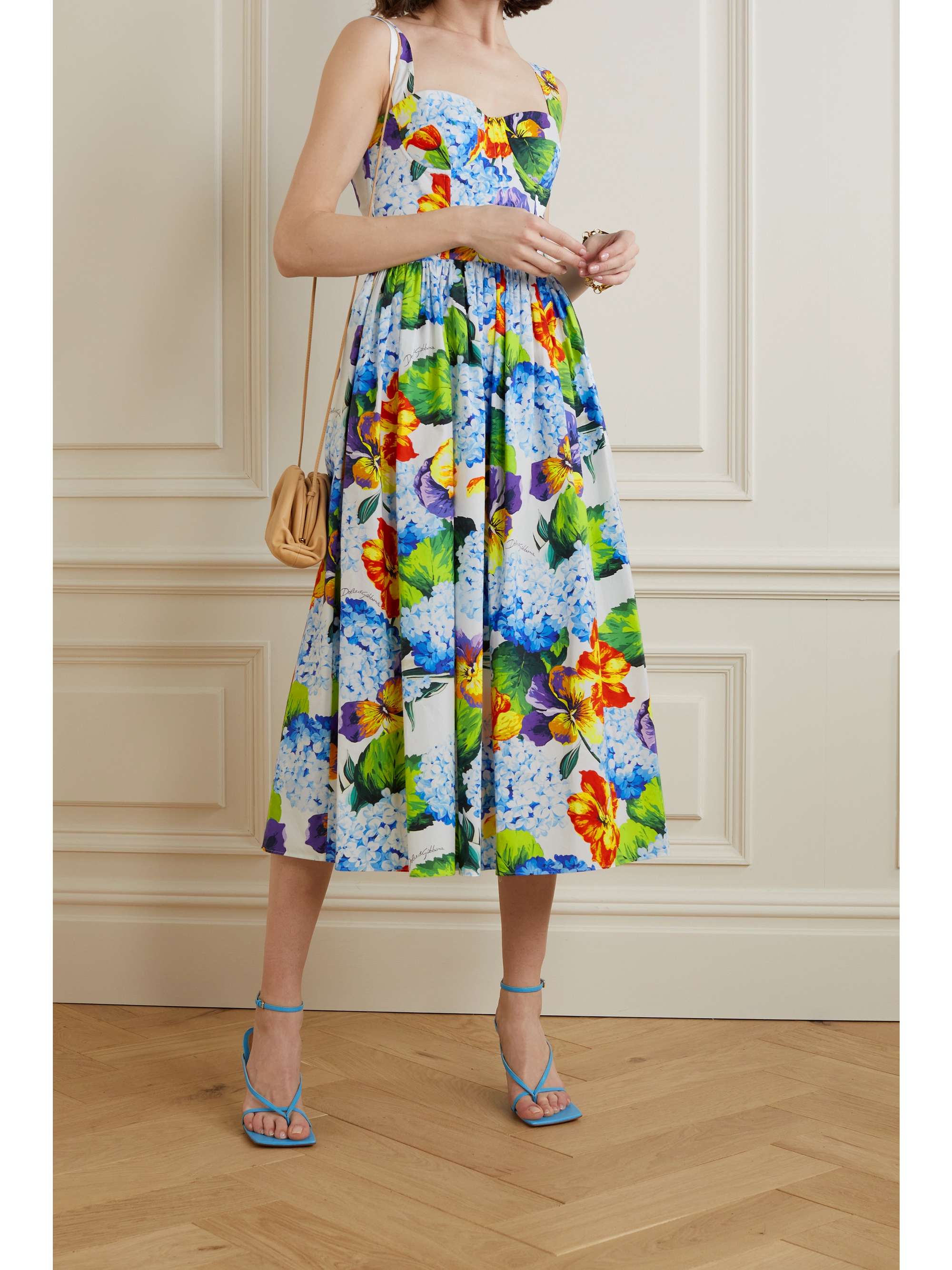 DOLCE & GABBANA Floral-print cotton-poplin midi dress | NET-A-PORTER DOLCE & GABBANA Floral-print cotton-poplin midi dress | NET-A-PORTER