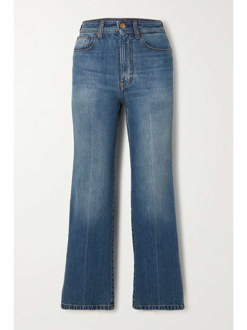 Victoria Beckham Stevie Cropped High-rise Wide-leg Jeans